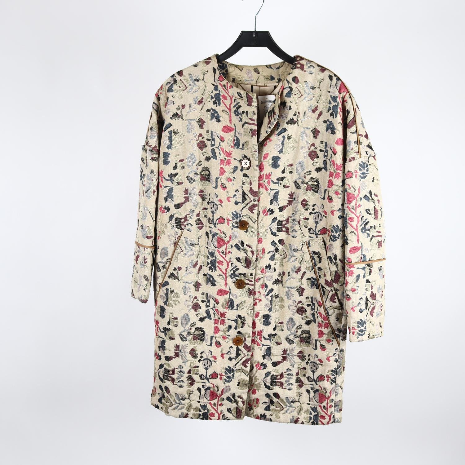 Vårkappa, Noa Noa, mönstrad, beige, stl. 38