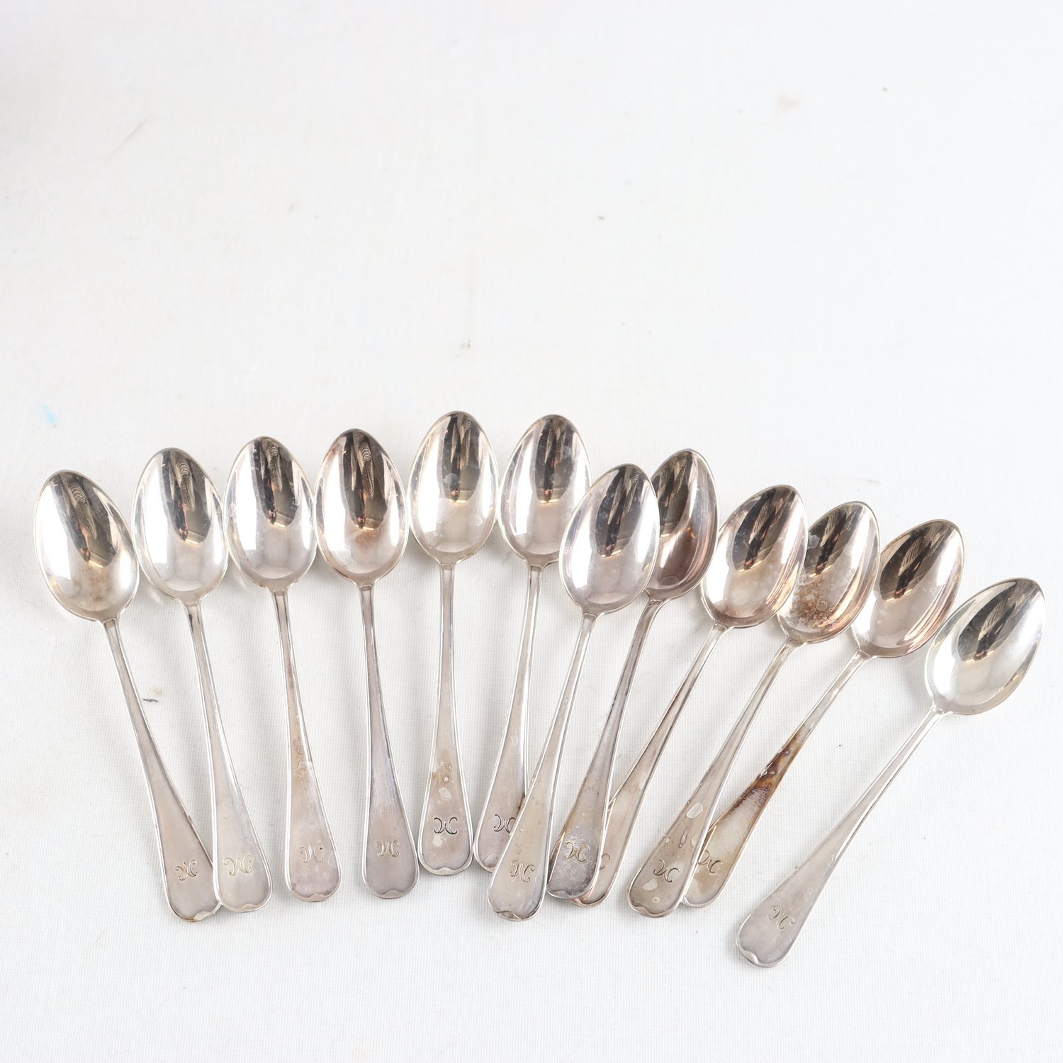 Kaffeskedar, silver, GAB, Stockholm, 12 st