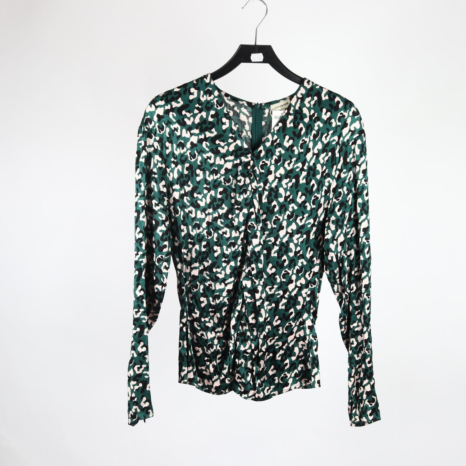 Blus, By Malene Birger, grön, svart, stl. 40