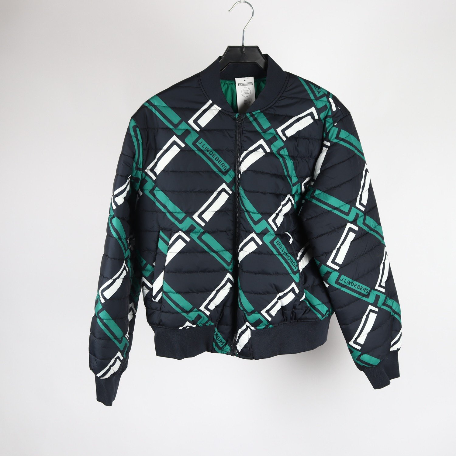 Täckjacka, Nelly Korda x J.Lindeberg, grn, svart, stl. ca. S/M.