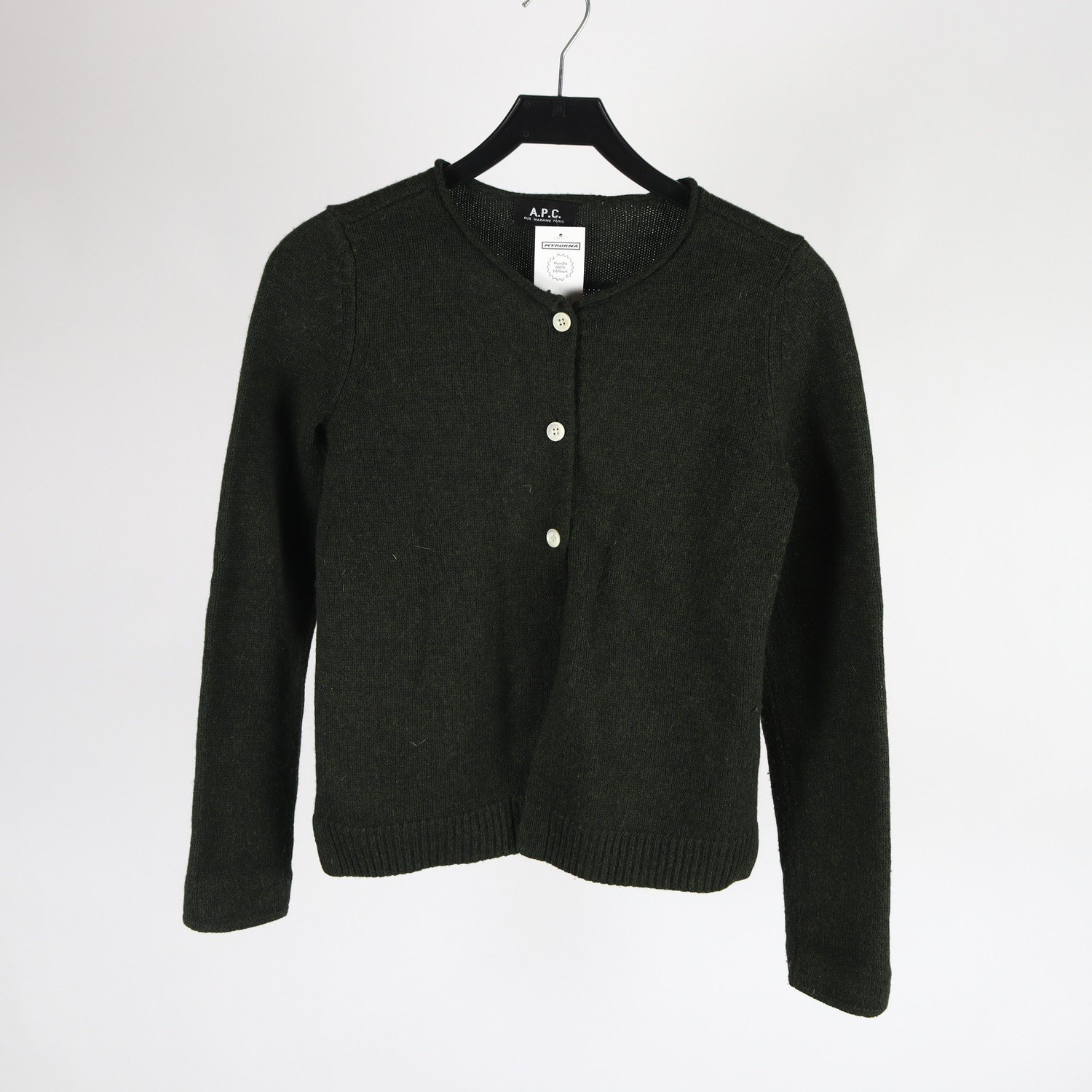 Kofta, A.P.C, grön, ull, stl. S