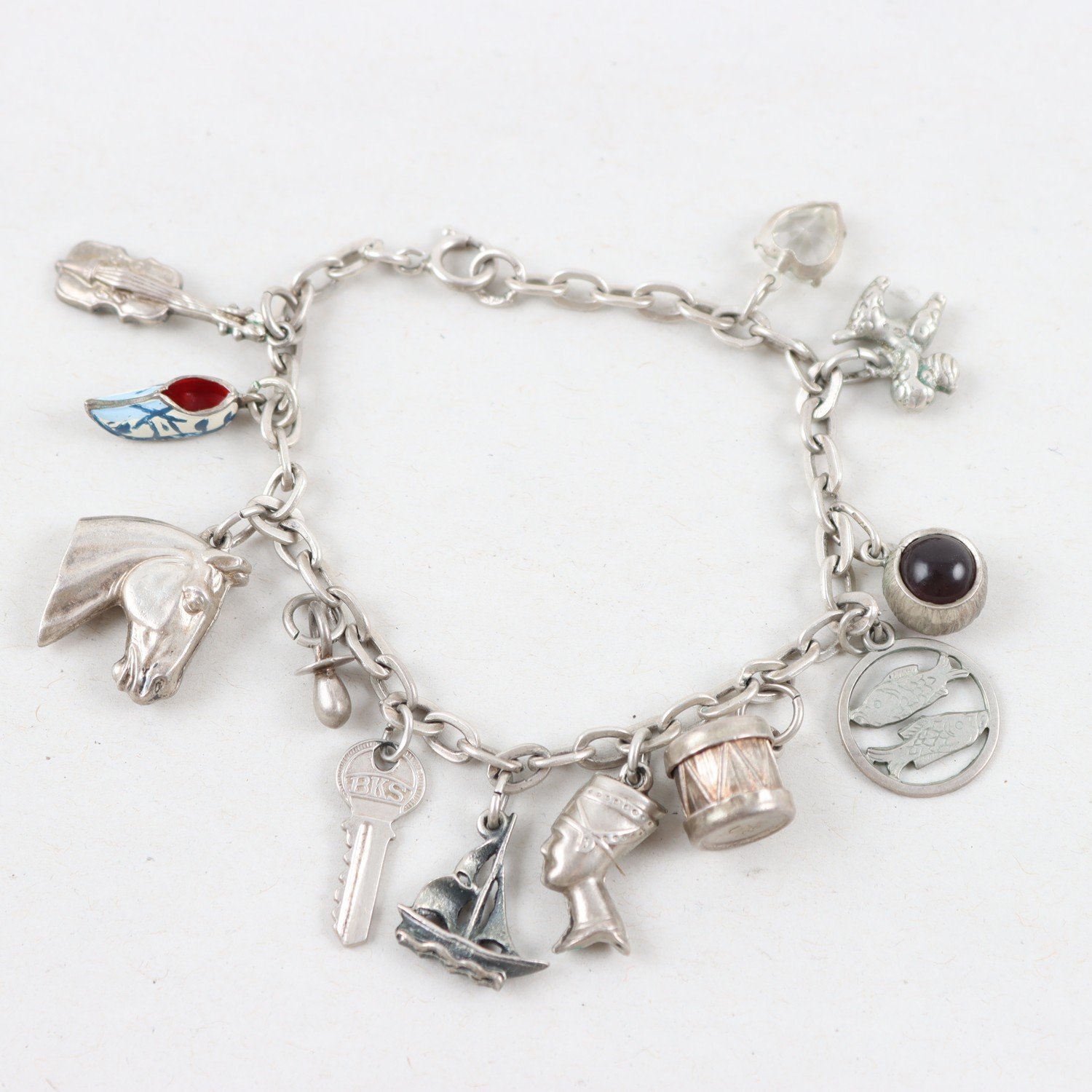 Armband, Silver, Berlocker, Vikt: 19g