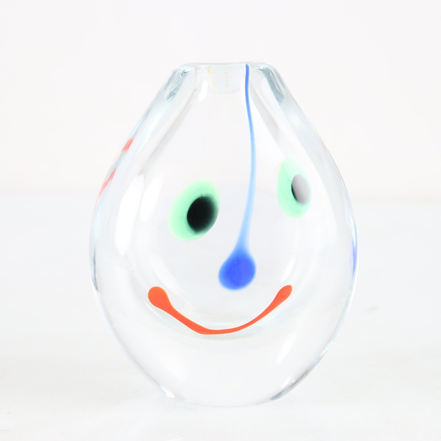 Vas, Smiley Face, Anne Nilsson, Orrefors, signerad