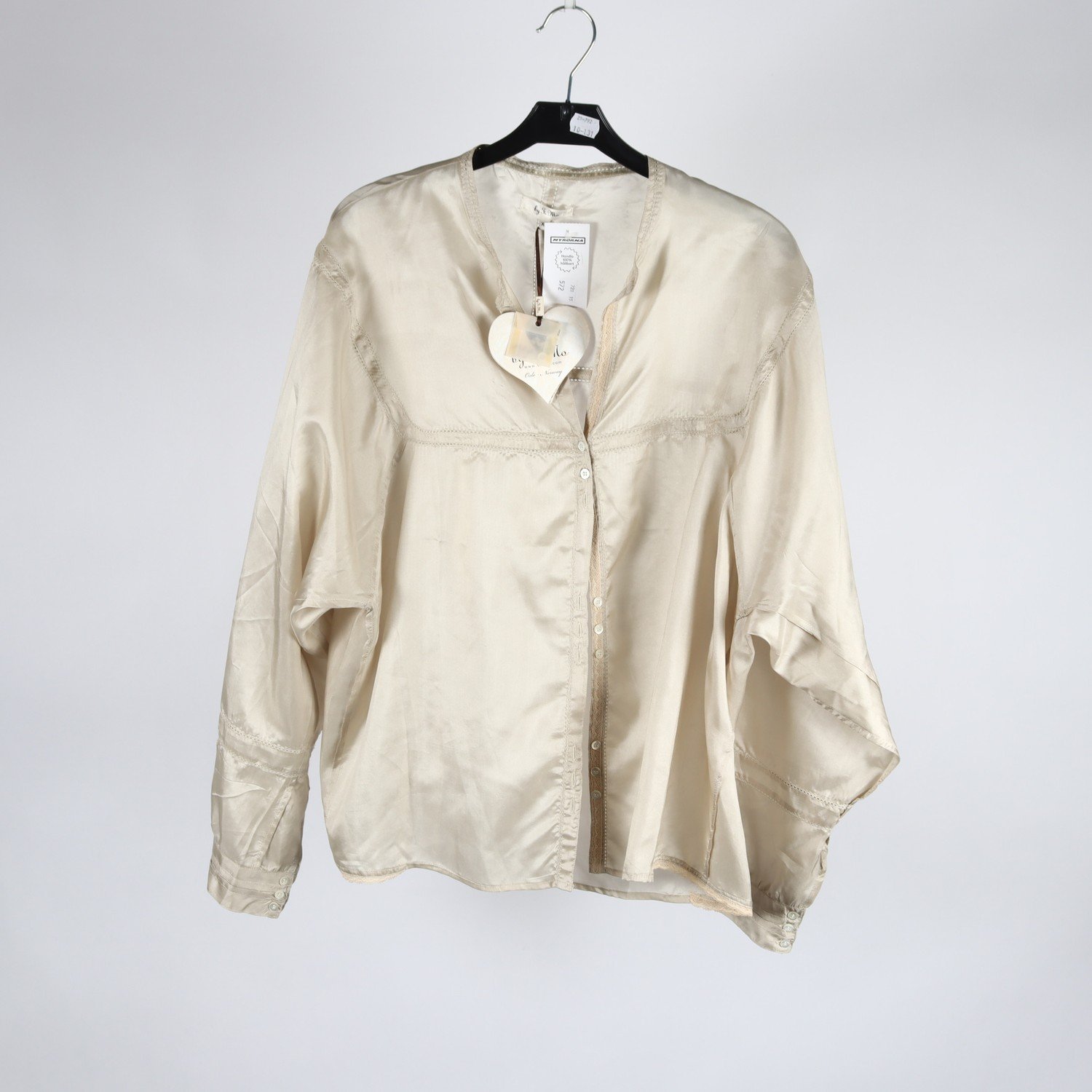 Blus, By Ti Mo, beige, silke, stl. XL