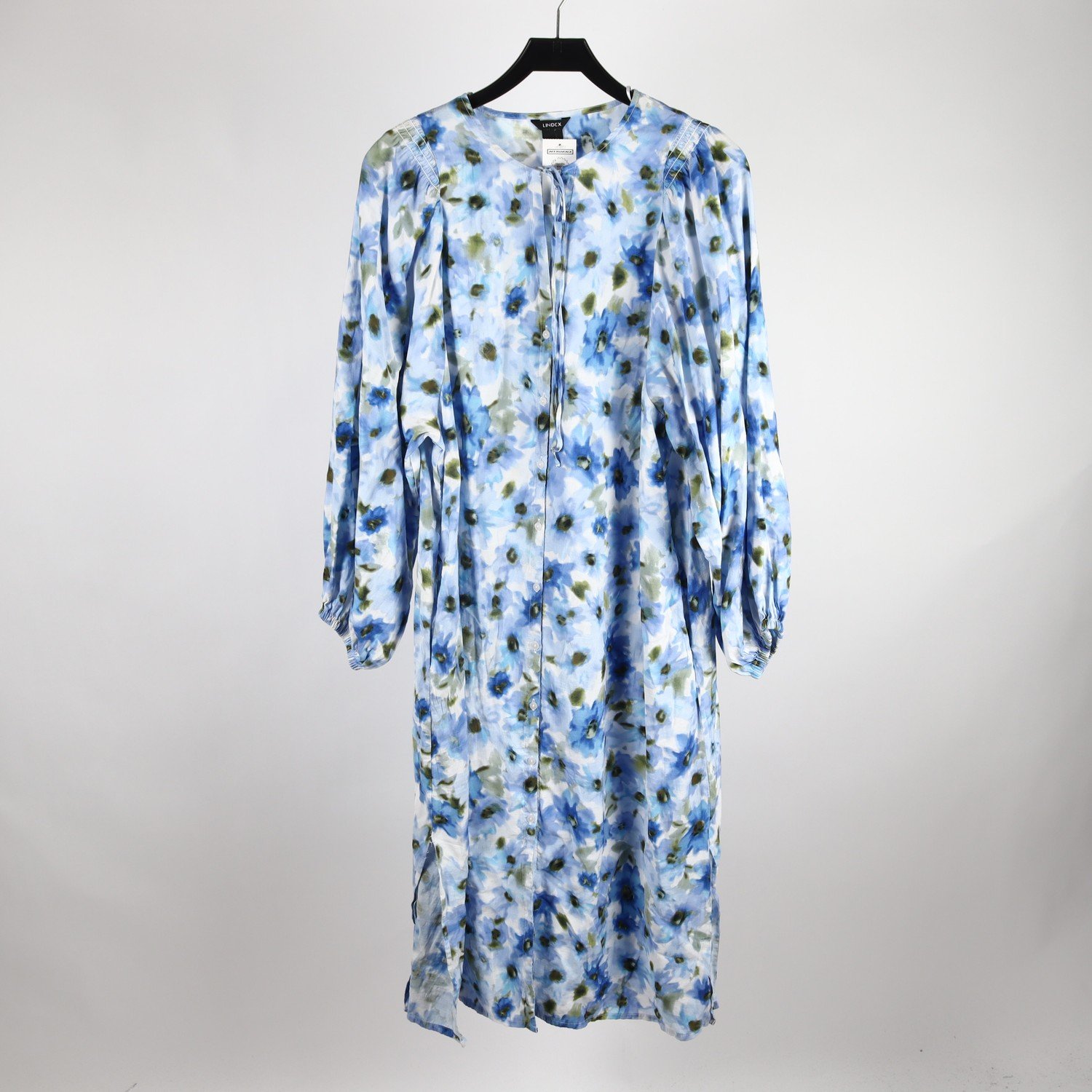 Klänning, Lindex, blommig, blå, stl. XL