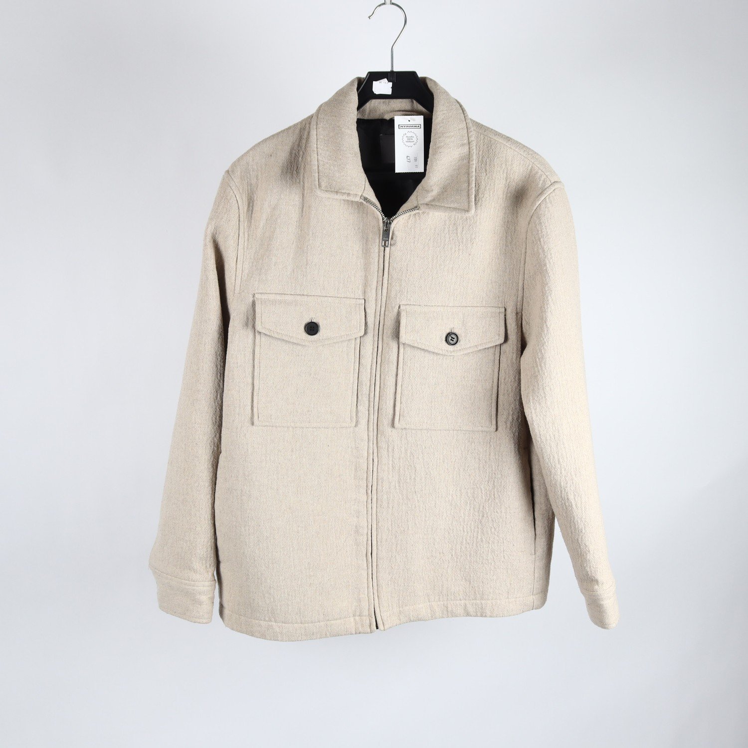 Skjortjacka, H&M, benvit, fodrad, stl. M