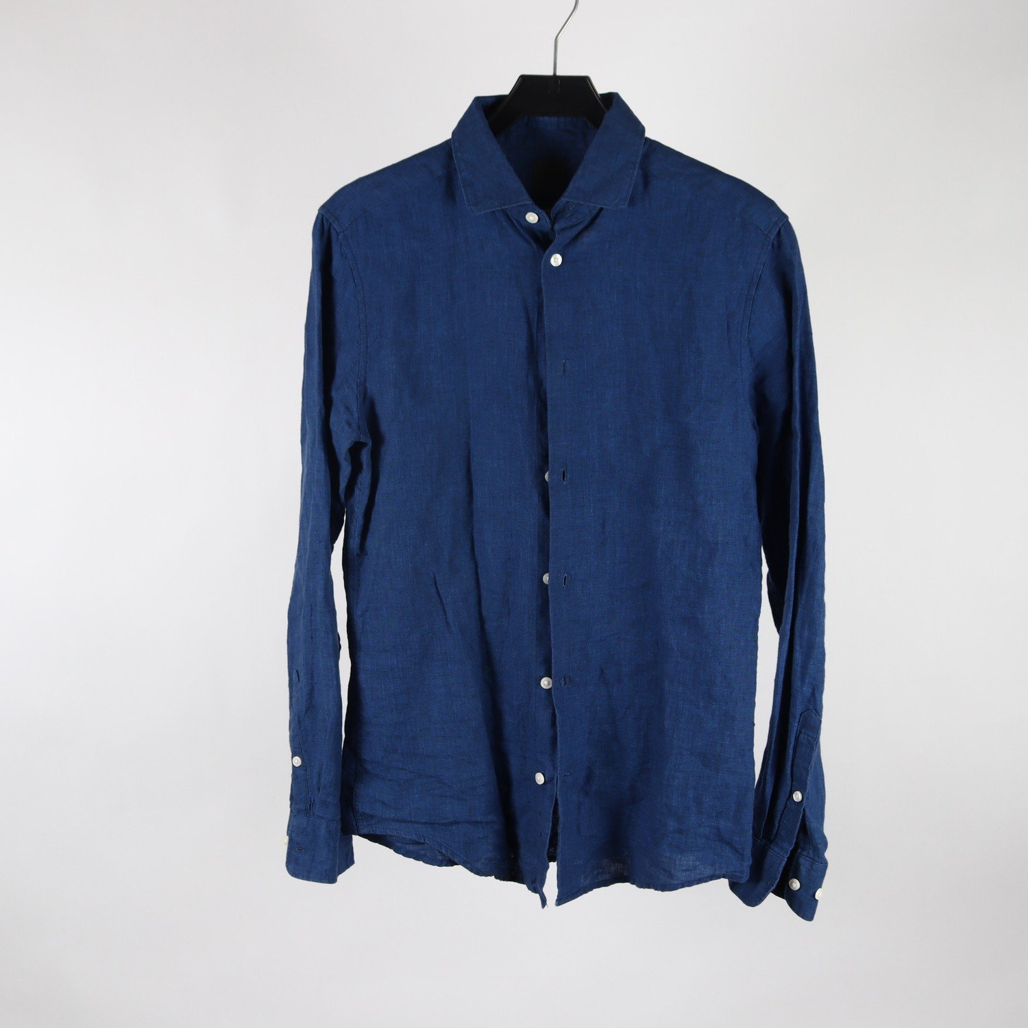 Skjorta, H&M, kornblå, lin, stl. S