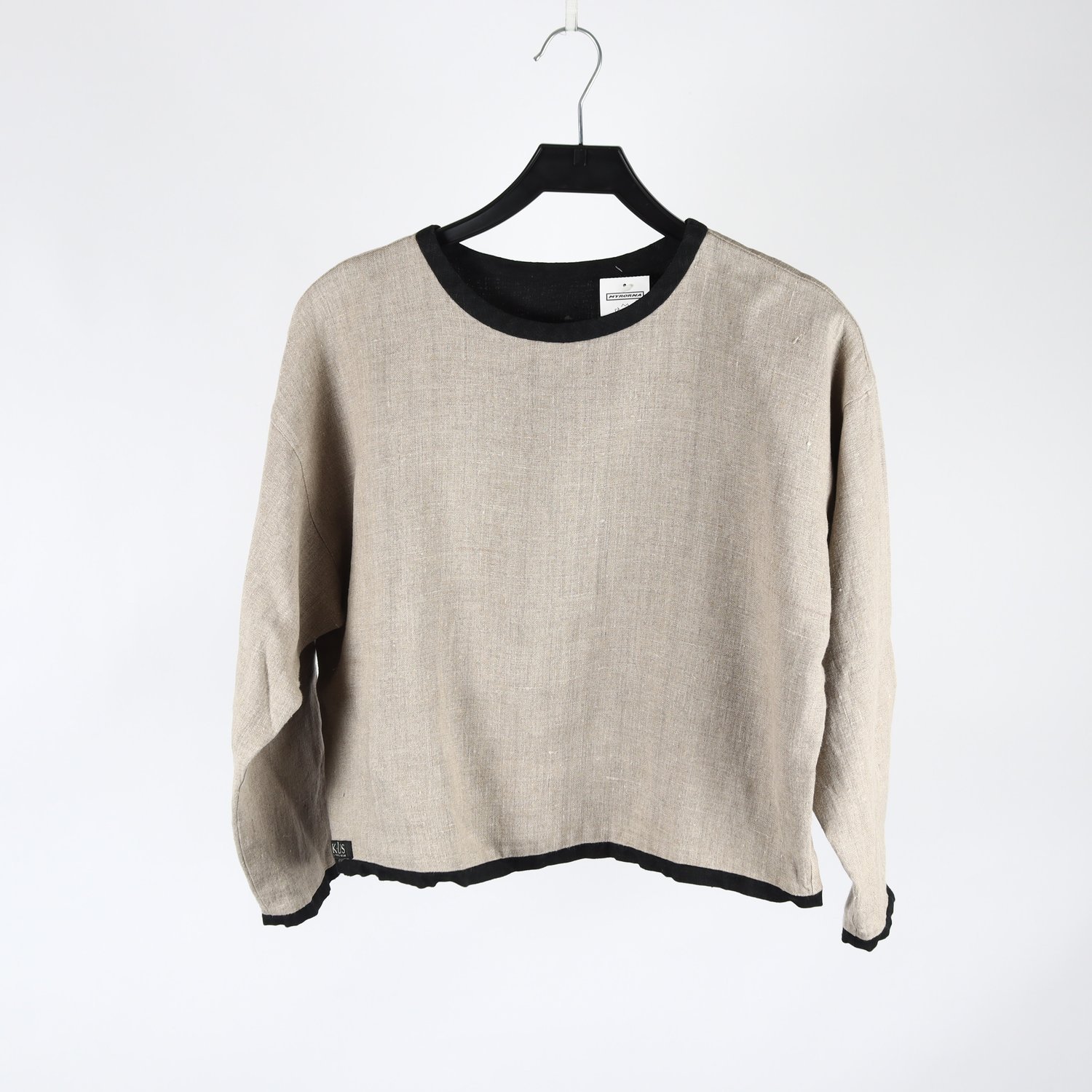 Blus, K.U.S. beige, svart, vändbar, stl ca. L