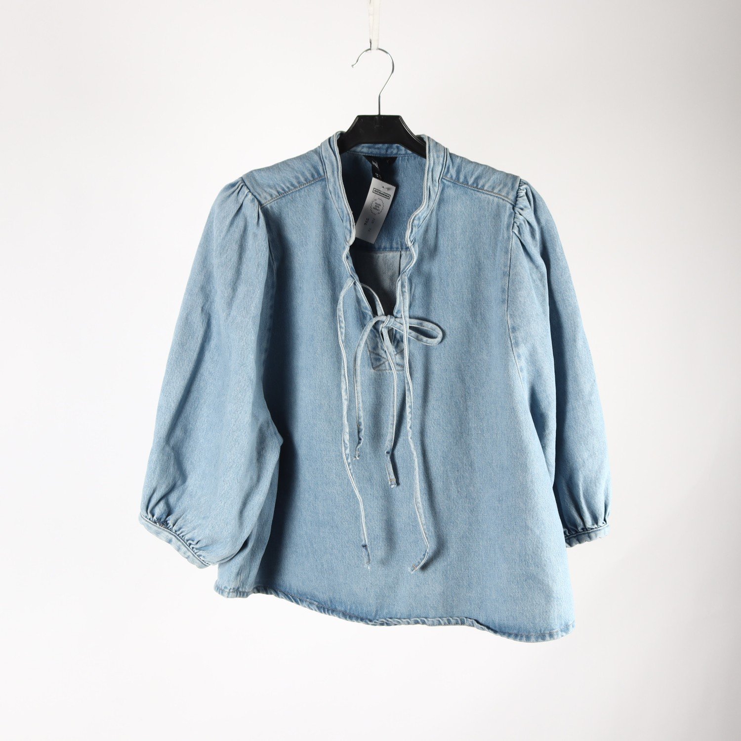 Blus, Lindex, blå, jeans, stl. L