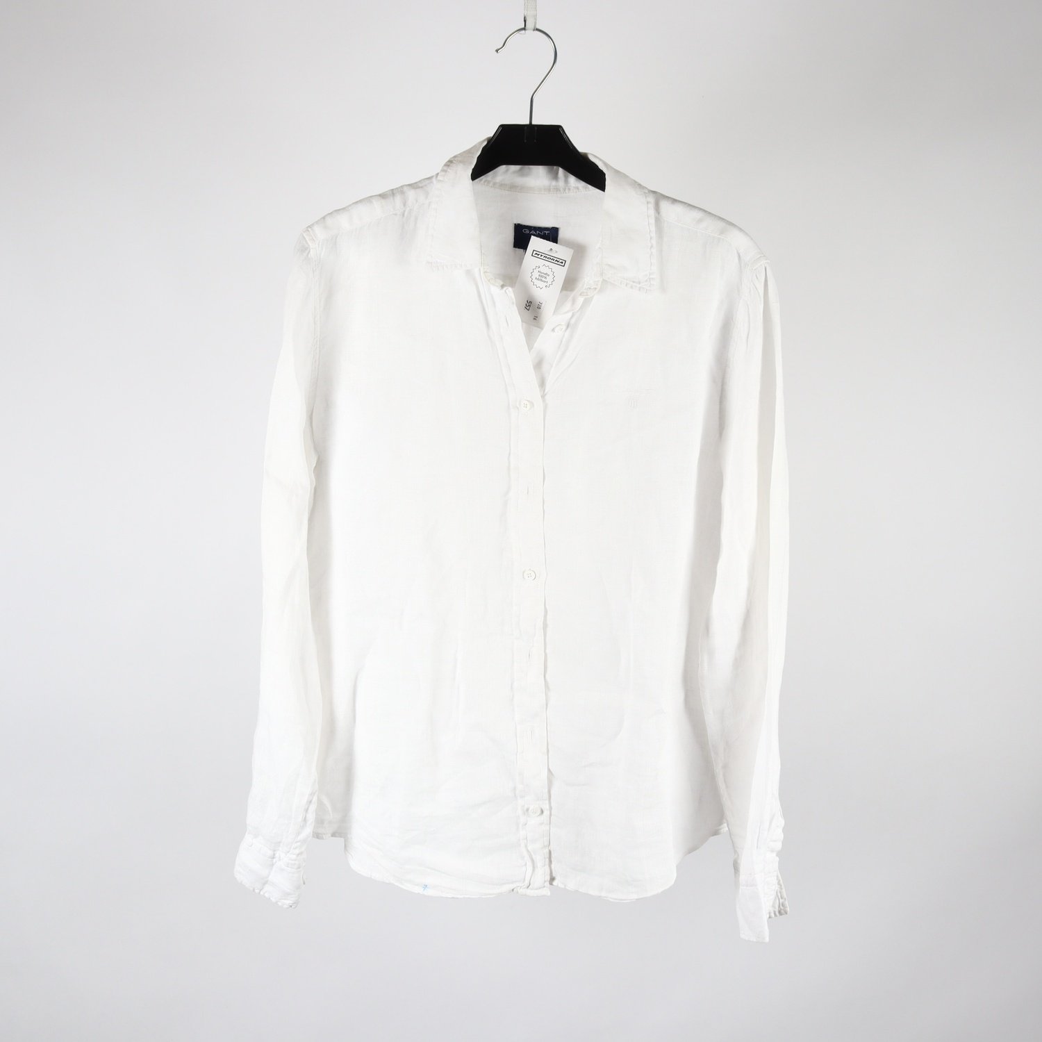 Blus, Gant, vit, lin, stl. 38