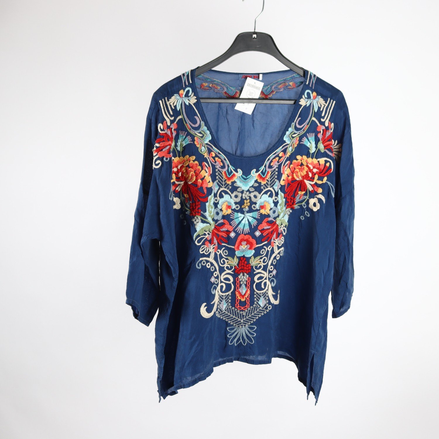 Blus, Johnny Was, blå, broderad, stl. L