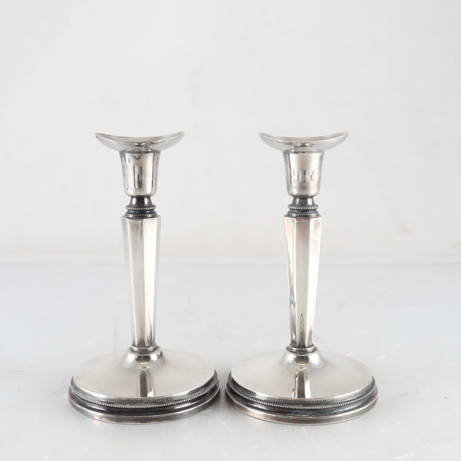 Ljusstakar, Silver, Stämplade kattfot & S, Erik Löfman