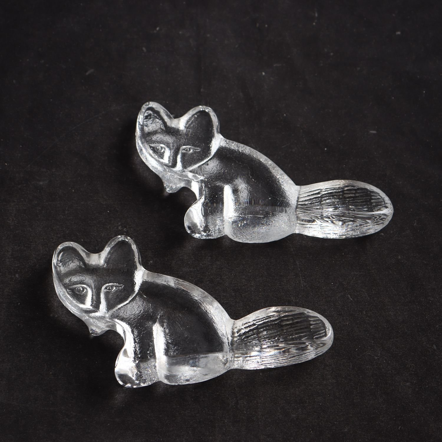 Glasfiguriner, Royal Krona, Räv, Lisa Larsson, 2 st