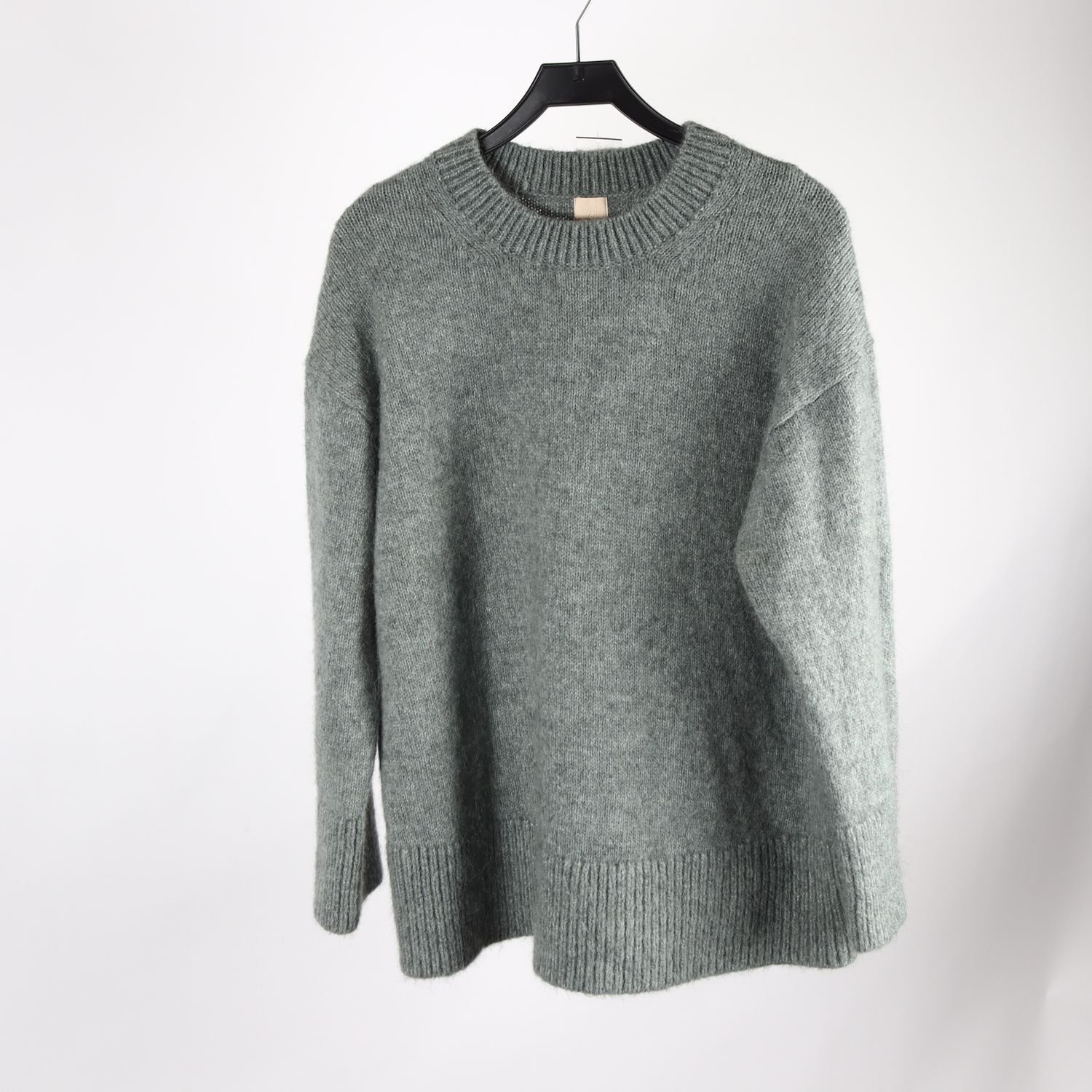 Tröja, H&M, grå, blå, ull, alpaca, stl. L