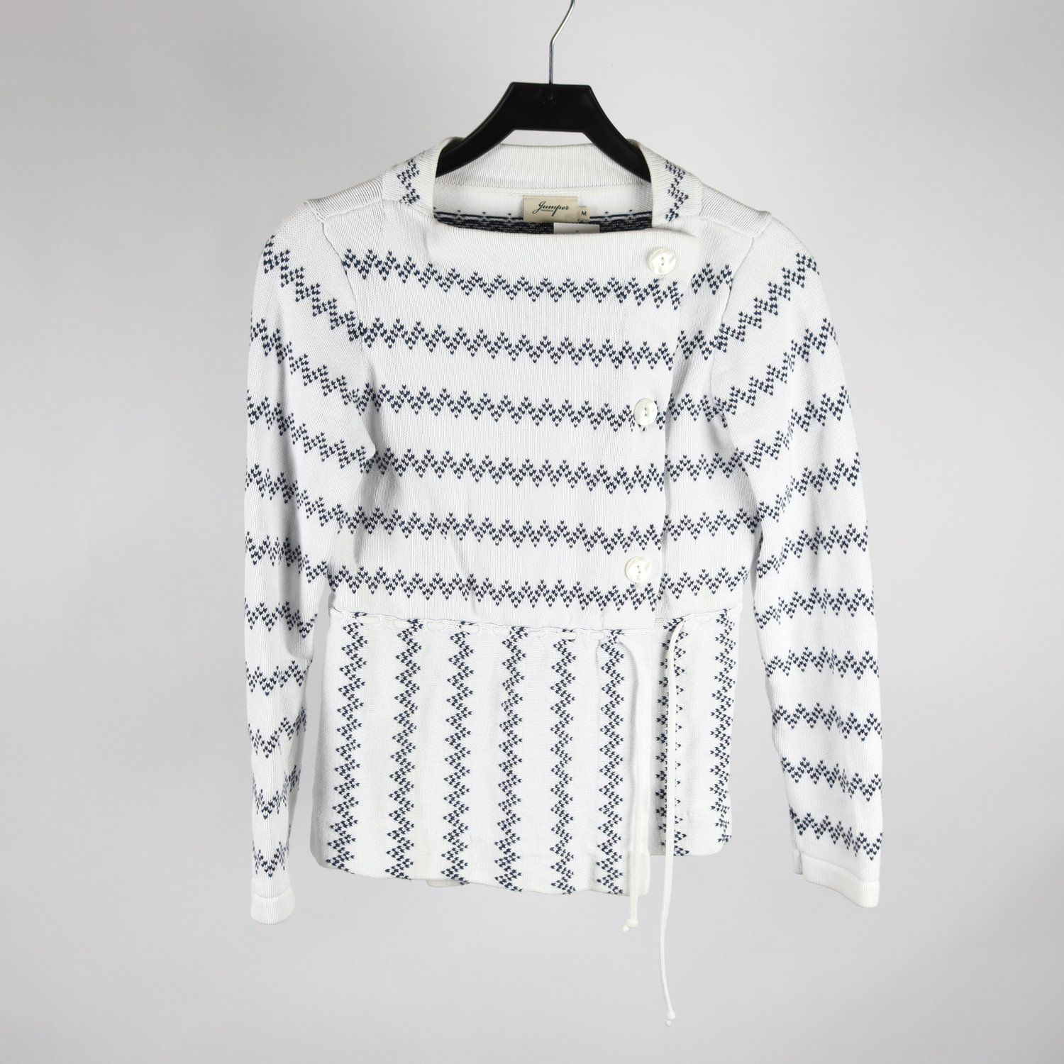 Kofta, Jumperfabriken, vit, blå, stl. M