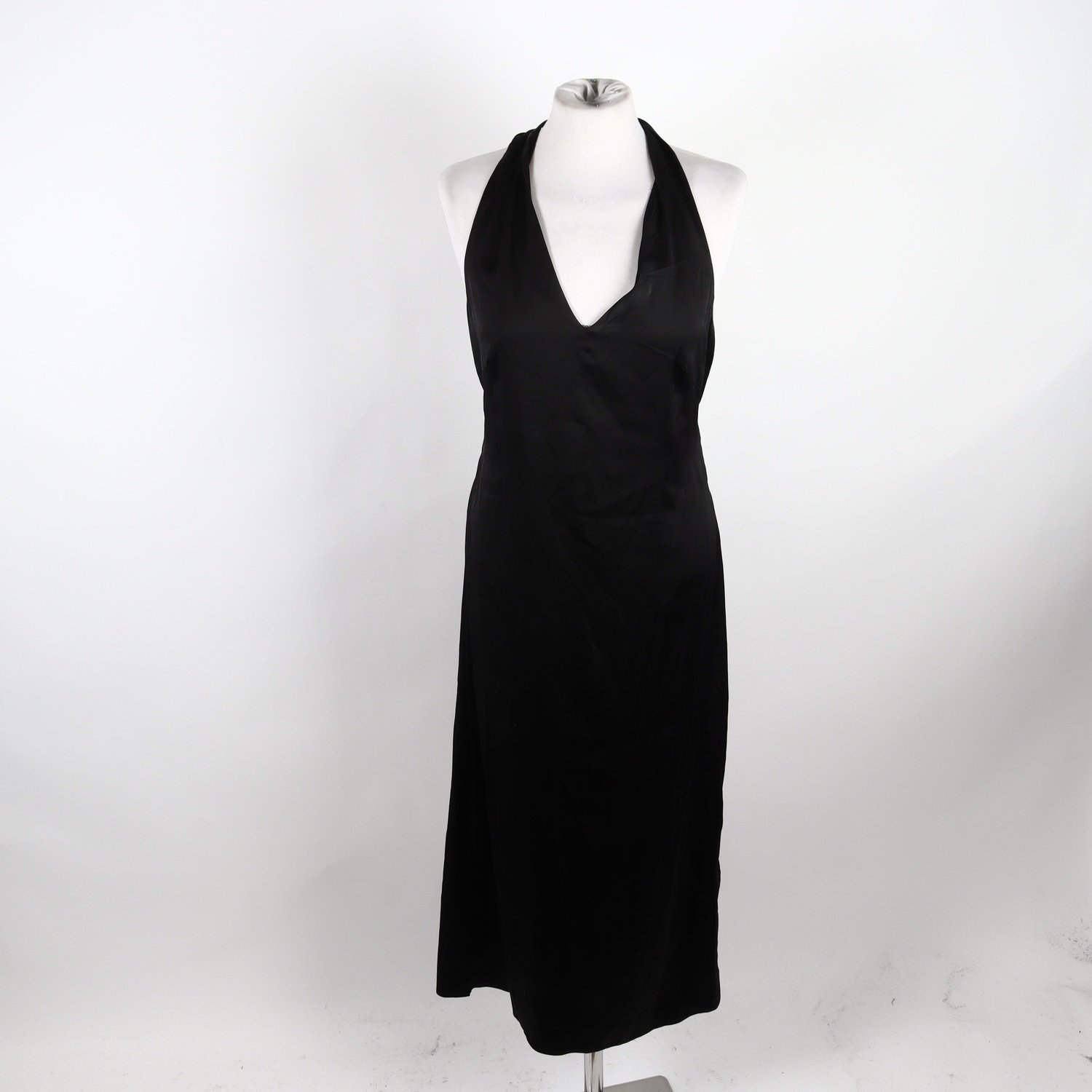 Klänning, H&M, svart, silke, stl. 40