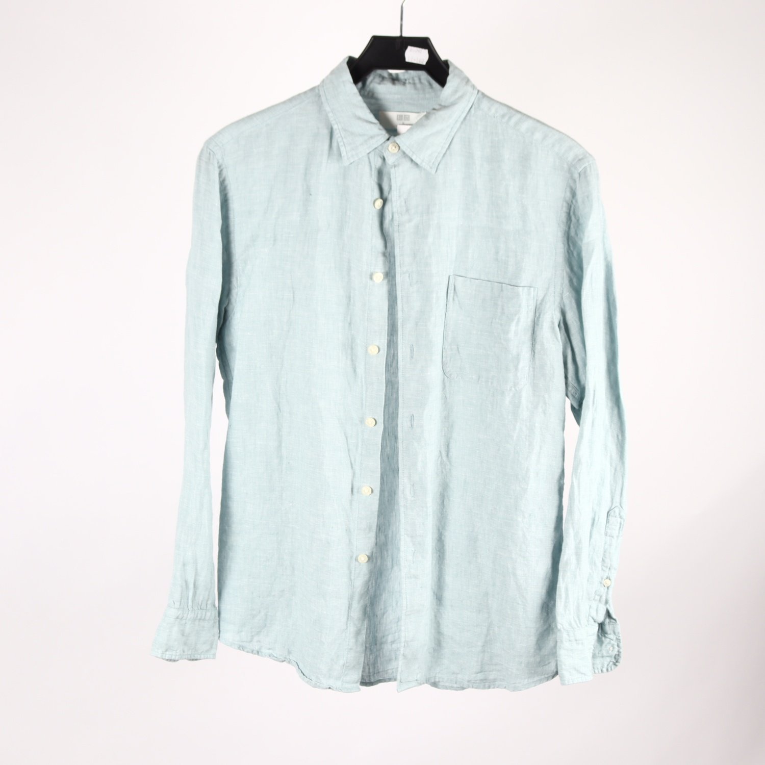 Blus, Uniqlo, blå, lin, stl. M