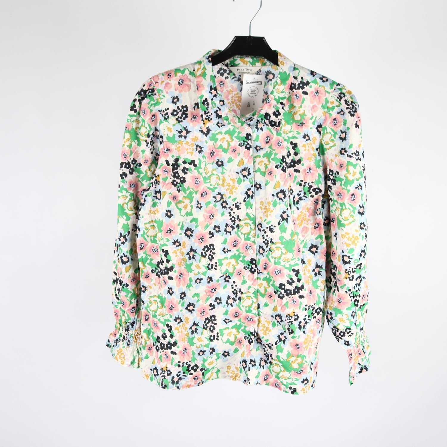 Blus, Part Two, blommig, vit, stl. 36