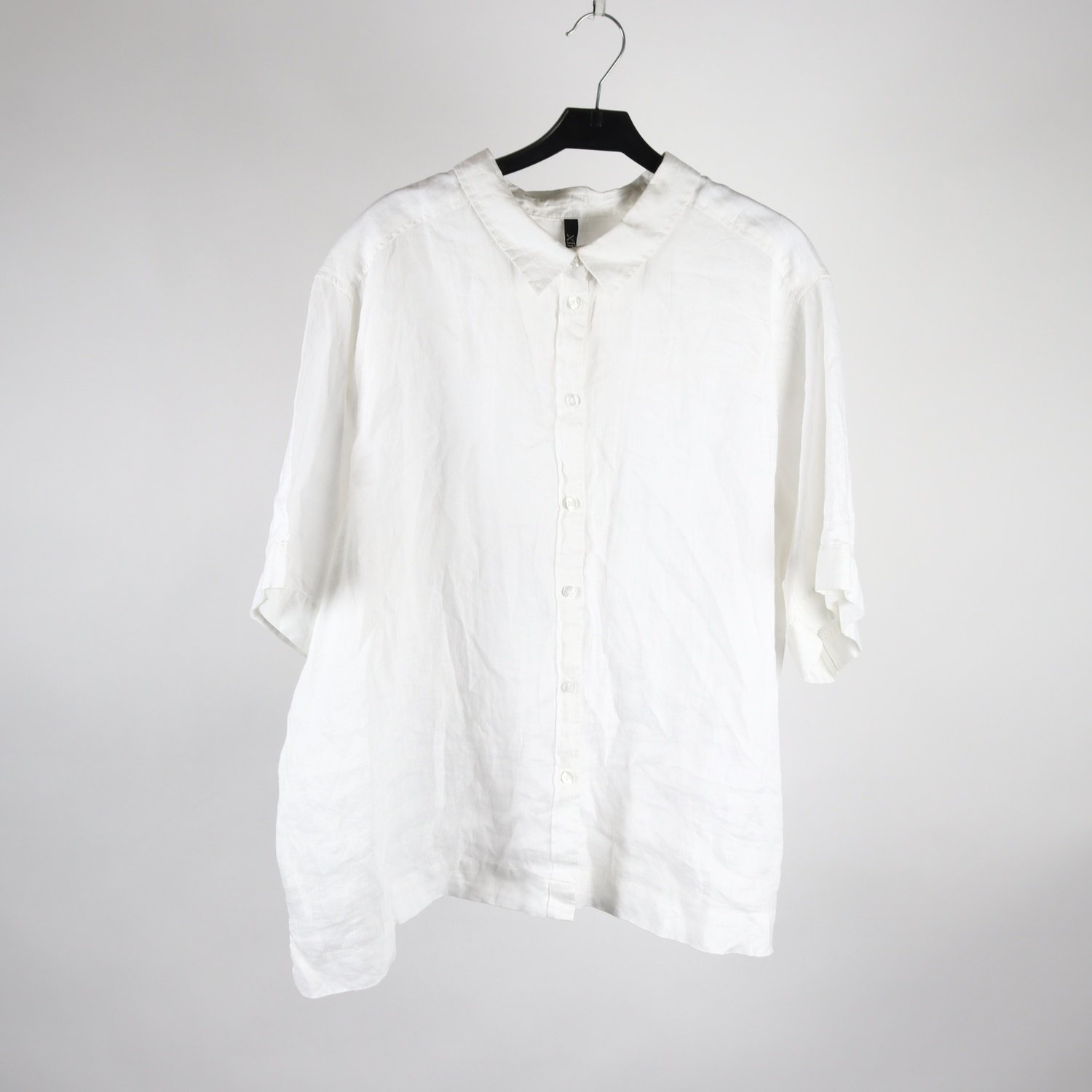 Blus, Xlnt, vit, lin, stl. 2XL