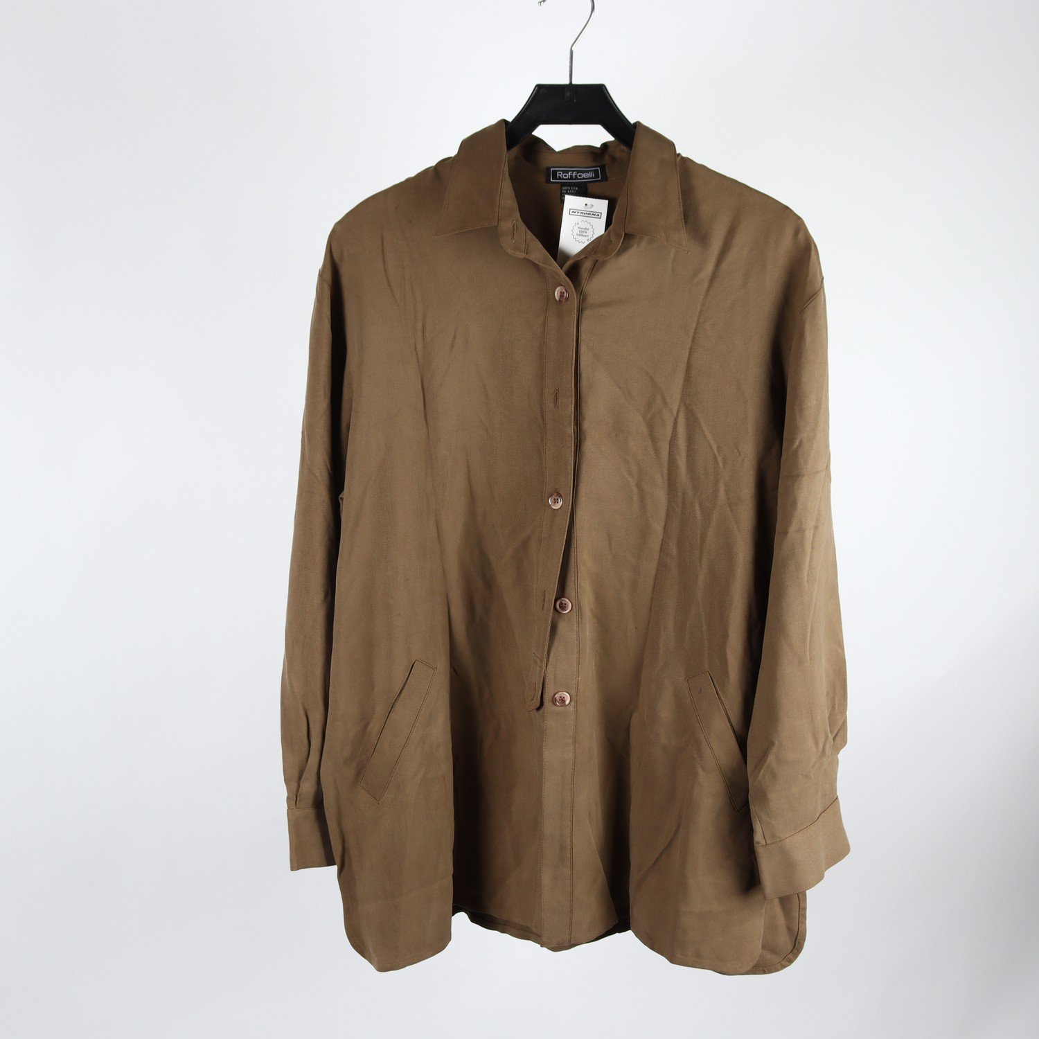 Blus, Raffaelli, brun, silke, stl. L
