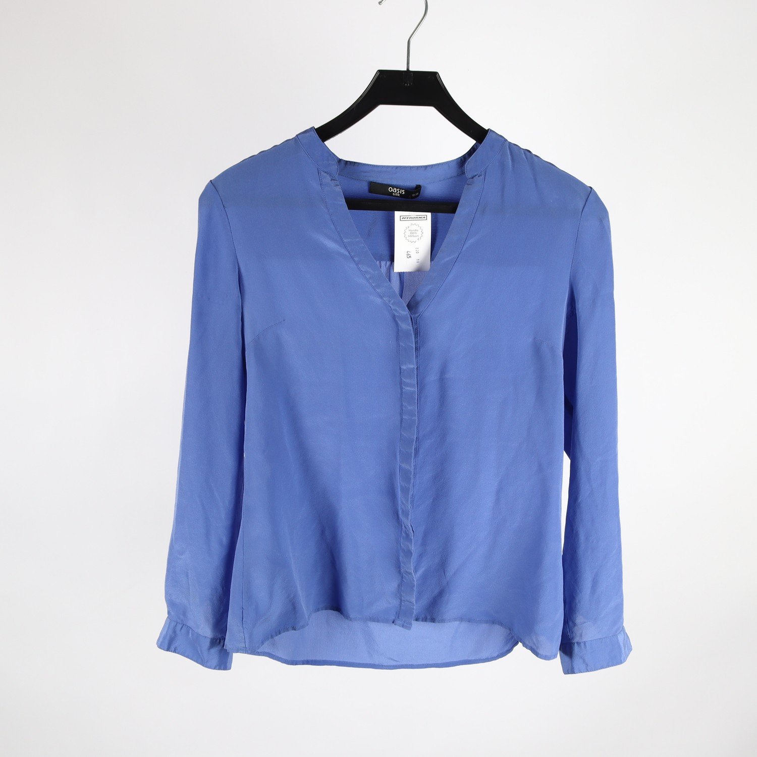 Blus, Oasis, blålila, silke, stl. 38
