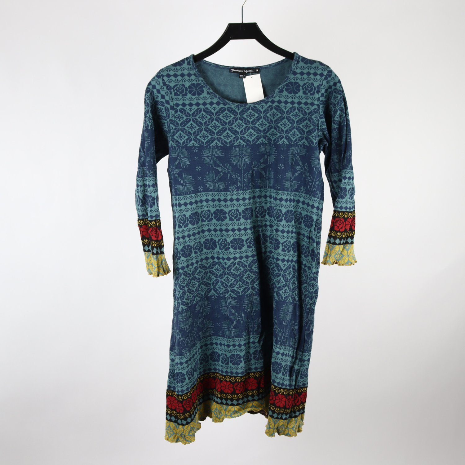 Klänning, Gudrun Sjödén, blå, mönstrad, stl. M