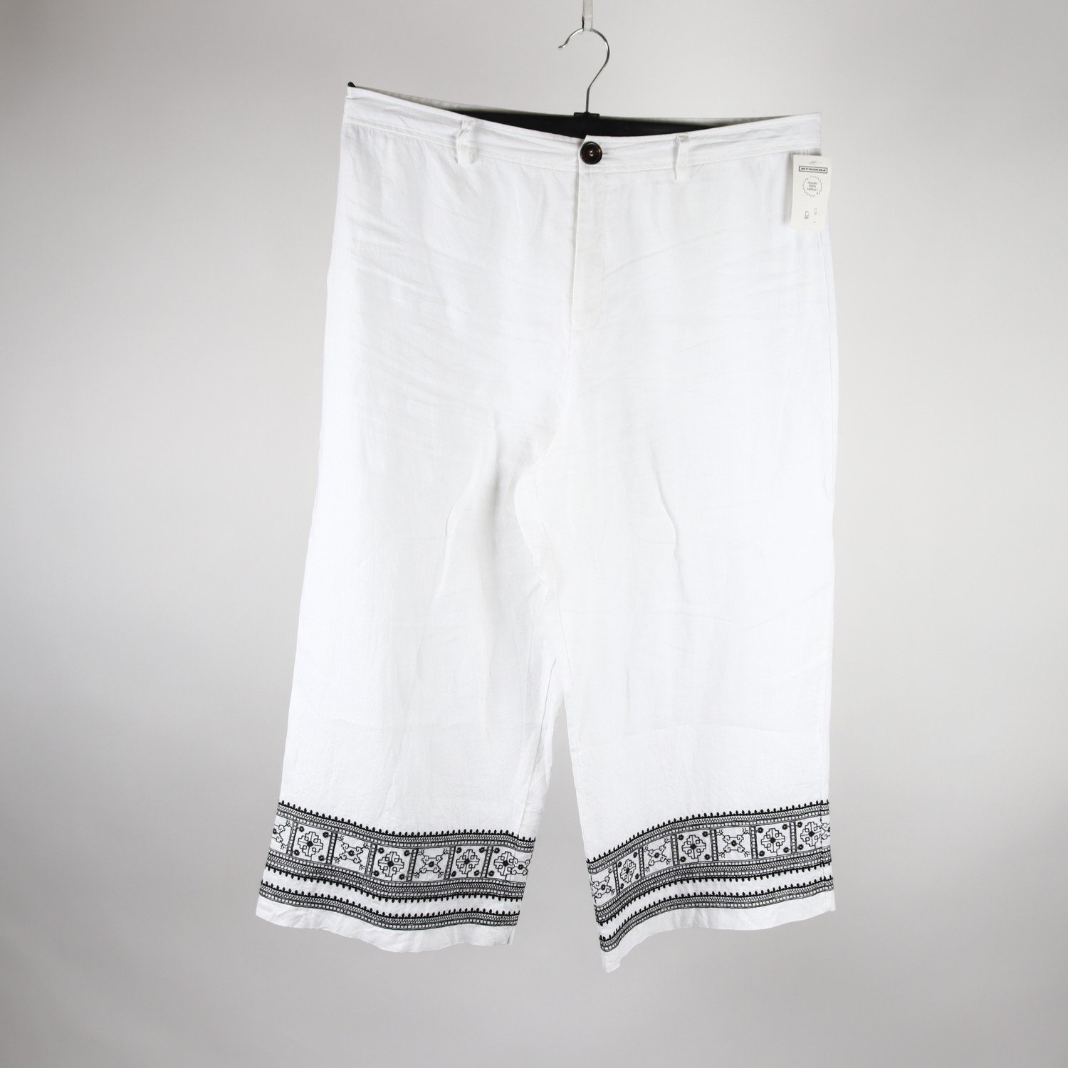 Ankelbyxor, Saks fifth Avenue, vit, lin, stl. XL