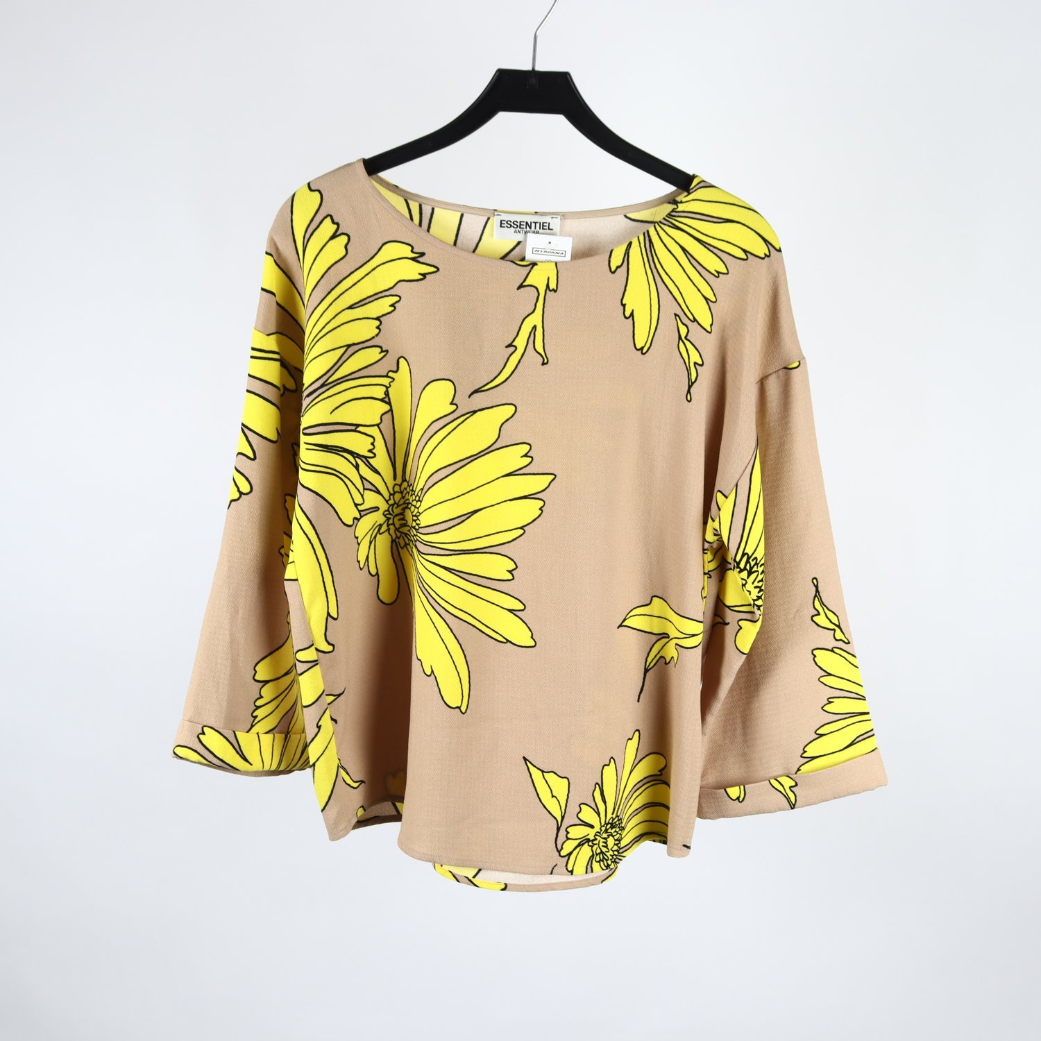 Blus, Essentiel, beige, gul, stl. 40