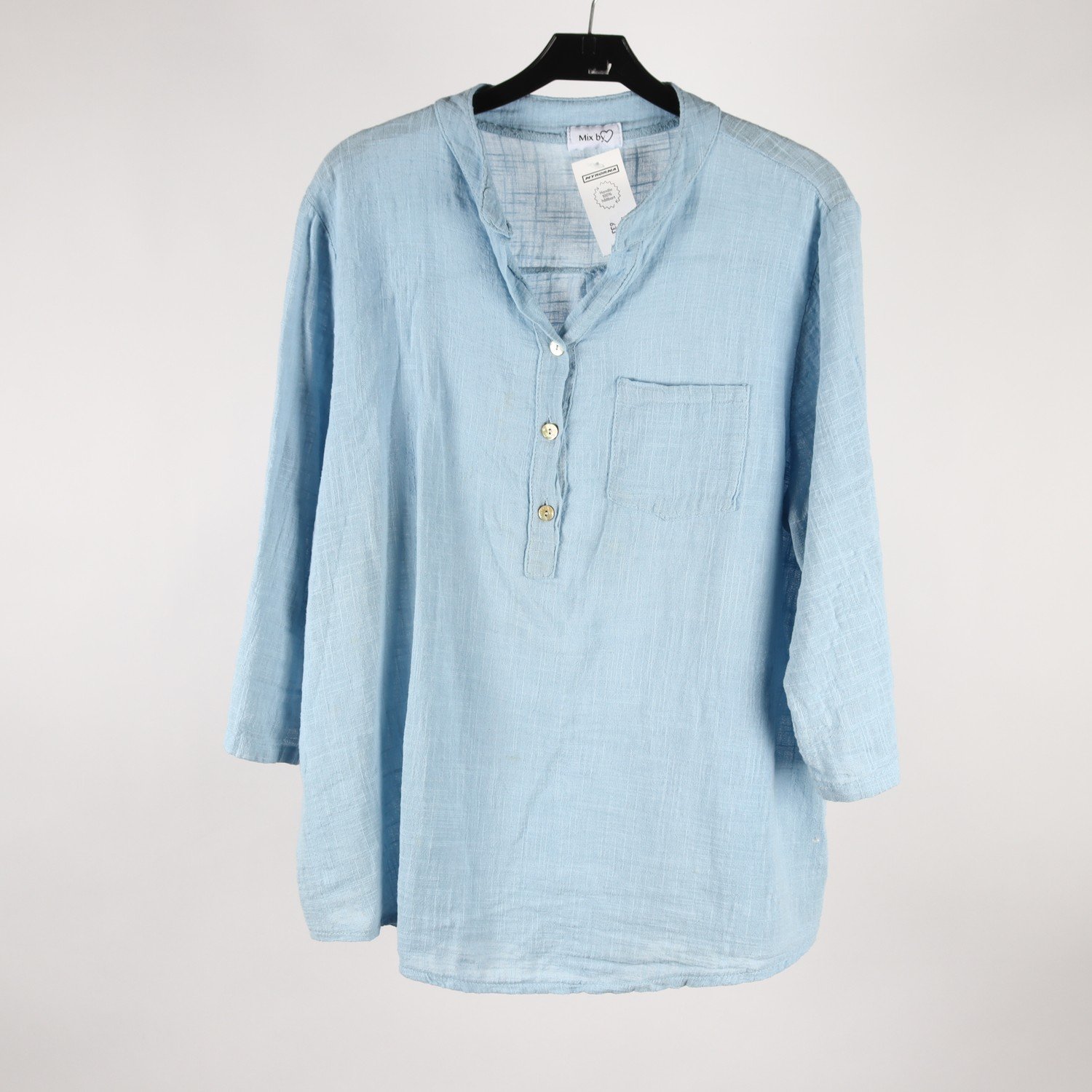 Blus, Mix By, blå, stl. ca. M/L