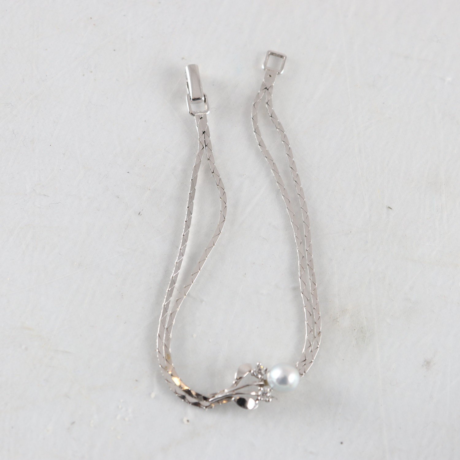 Armband, Silver, Stenar, Pärla, Brv: 4,9 g