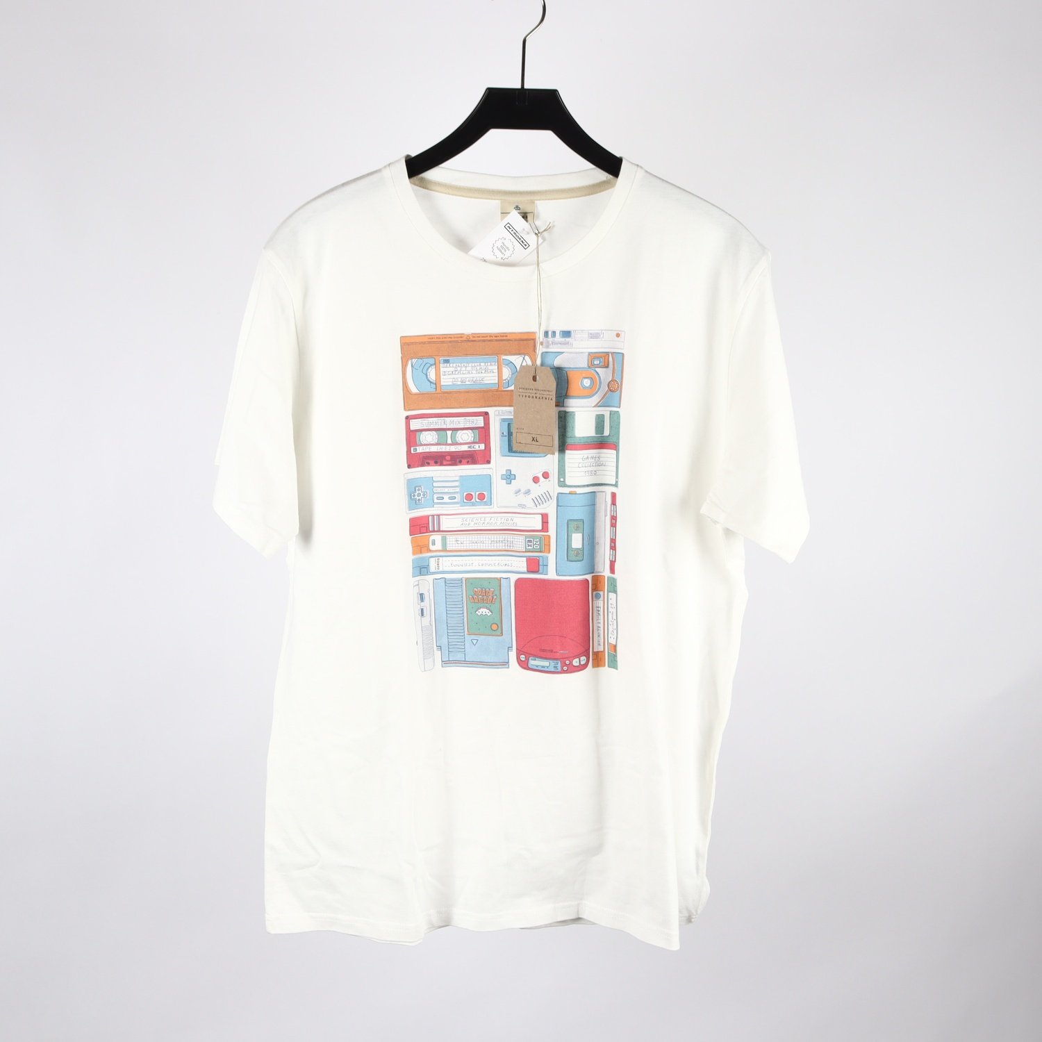 T-shirt, Typographia, vit, stl. XL