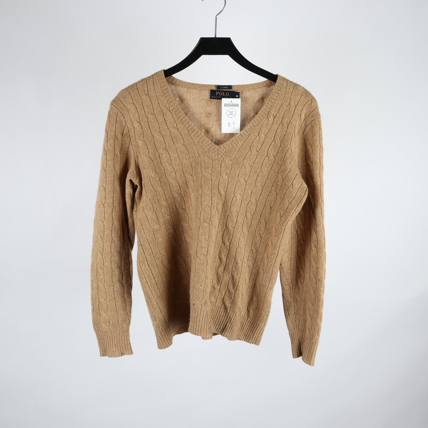 Tröja, Polo Ralph Lauren, ljusbrun, cashmere, stl. M