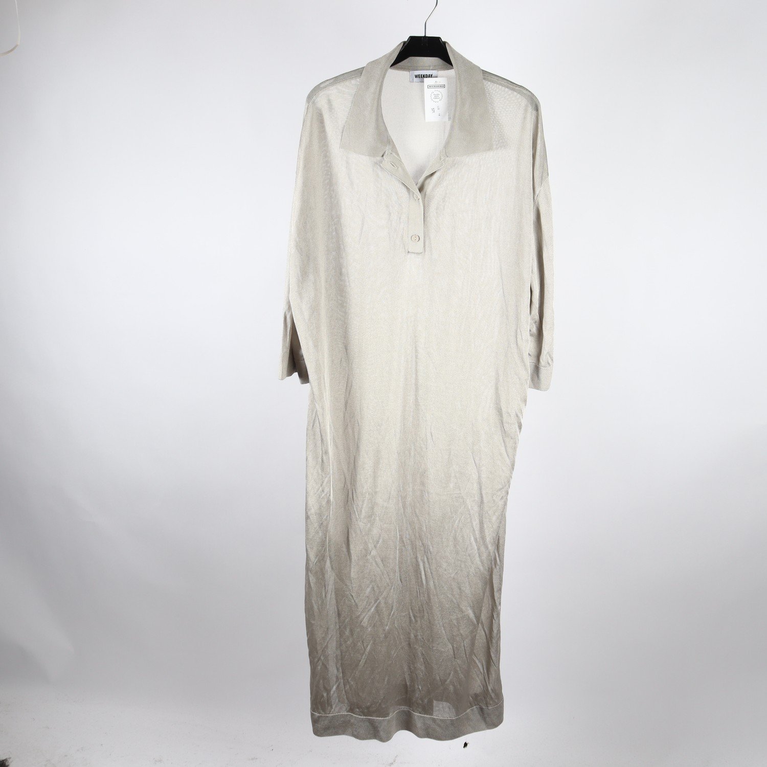 Klänning, Weekday, silver, beige, stl. ca. XL/XXXL