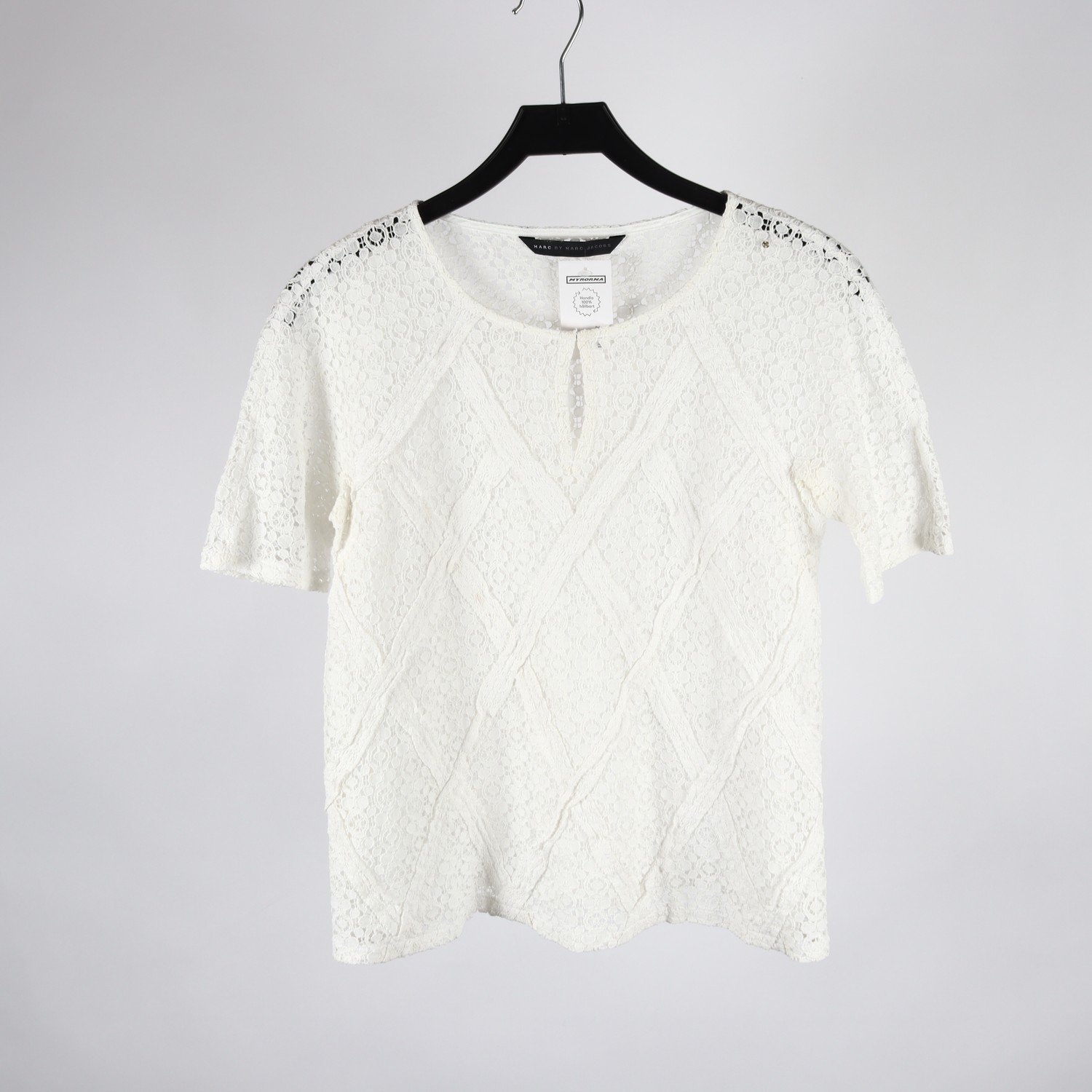 Blus, Marc by Marc Jacobs, vit, hålbroderi, stl. ca. S