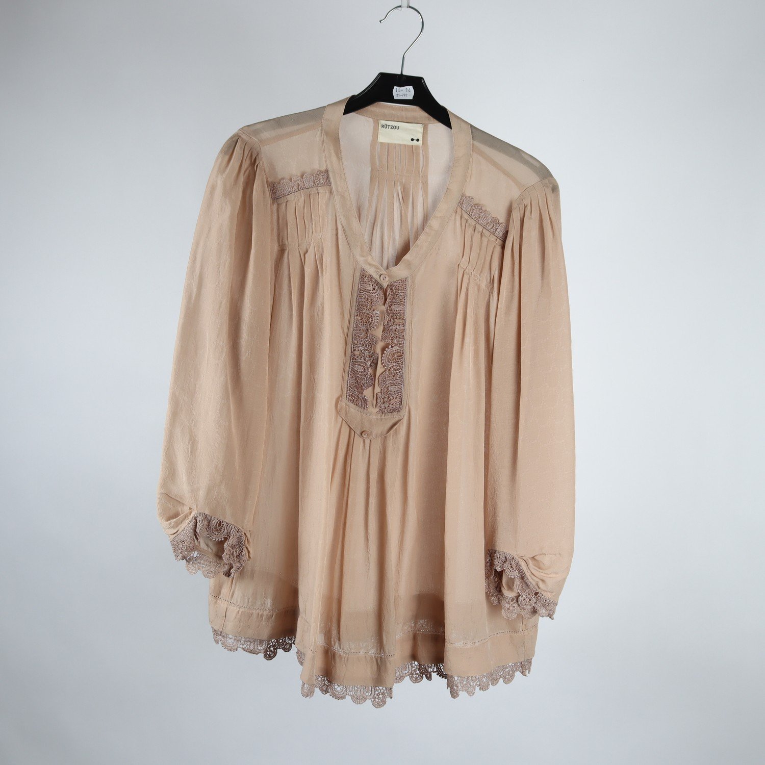 Blus, Rützou, 100% siden, stl. 42