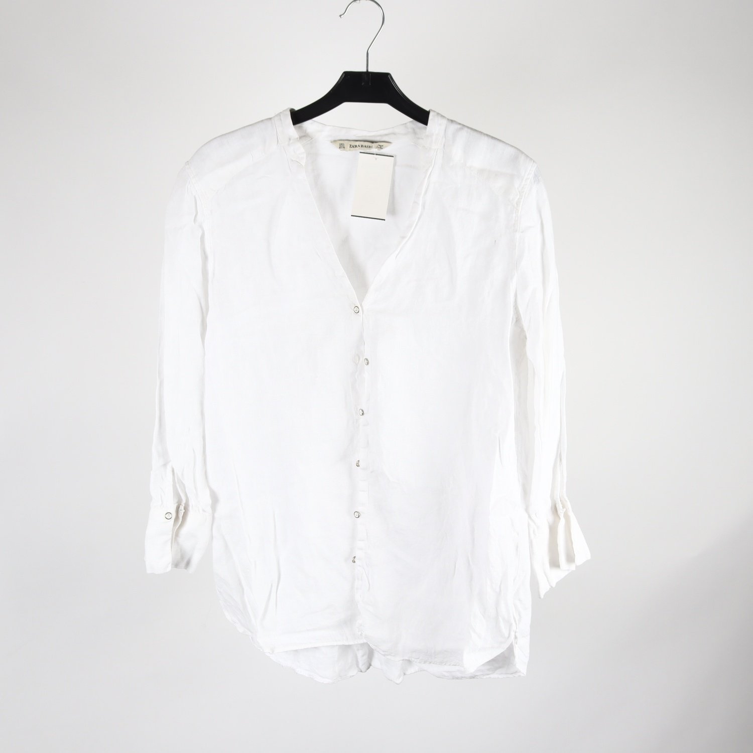 Blus, Zara, vit, lin, stl. S