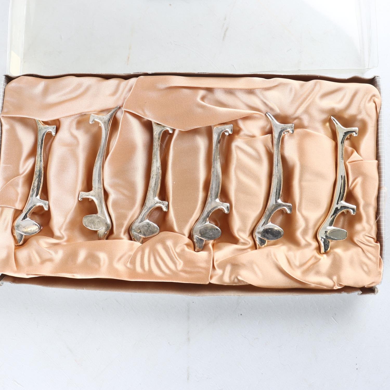 Knivlägg, smörtaxar, metall, 6 st