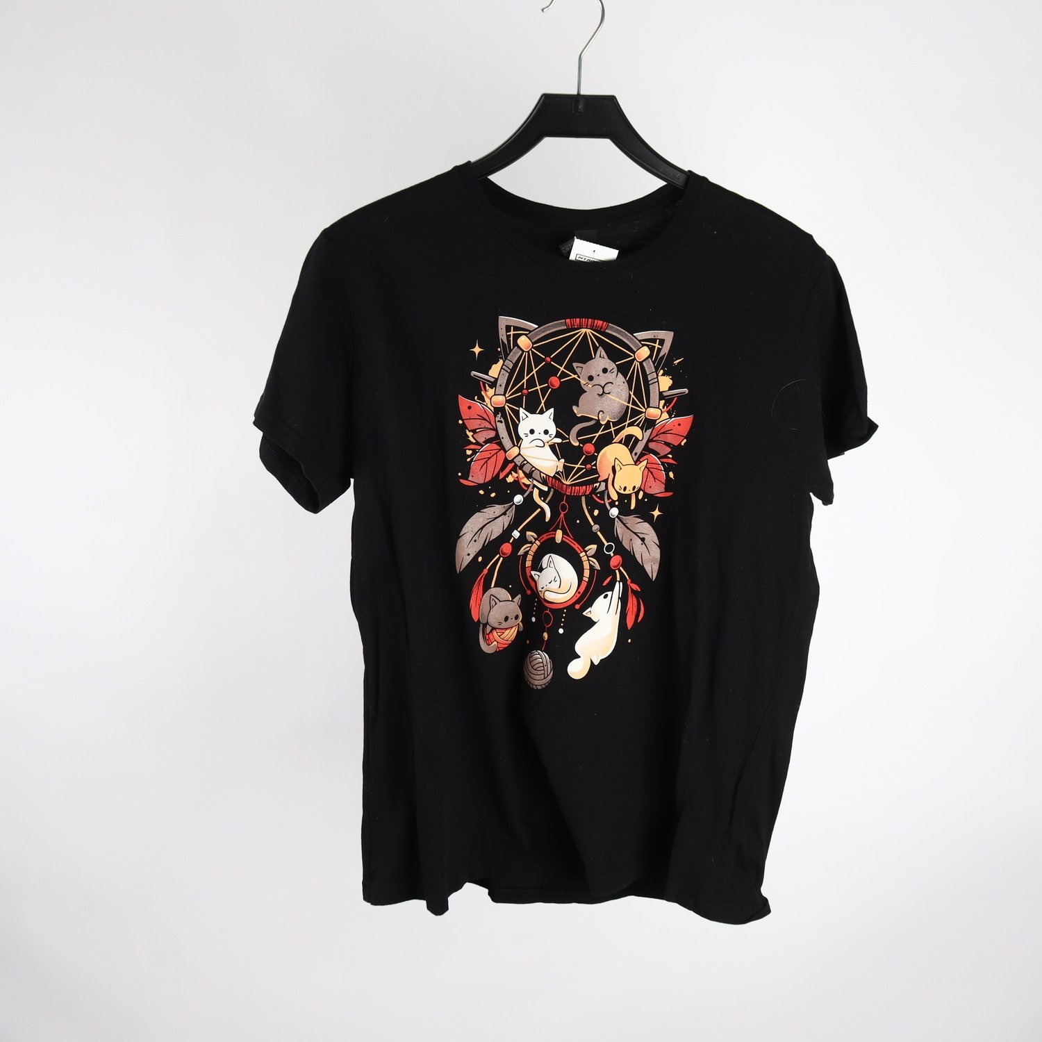 T-shirt, Okänt, svart, katter, stl. 2XL
