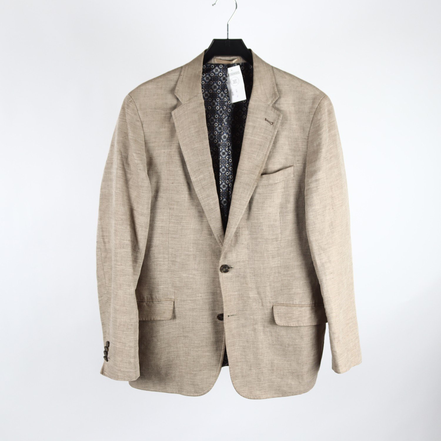 Kavaj, Dressman, beige, lin, bomull, stl. 52