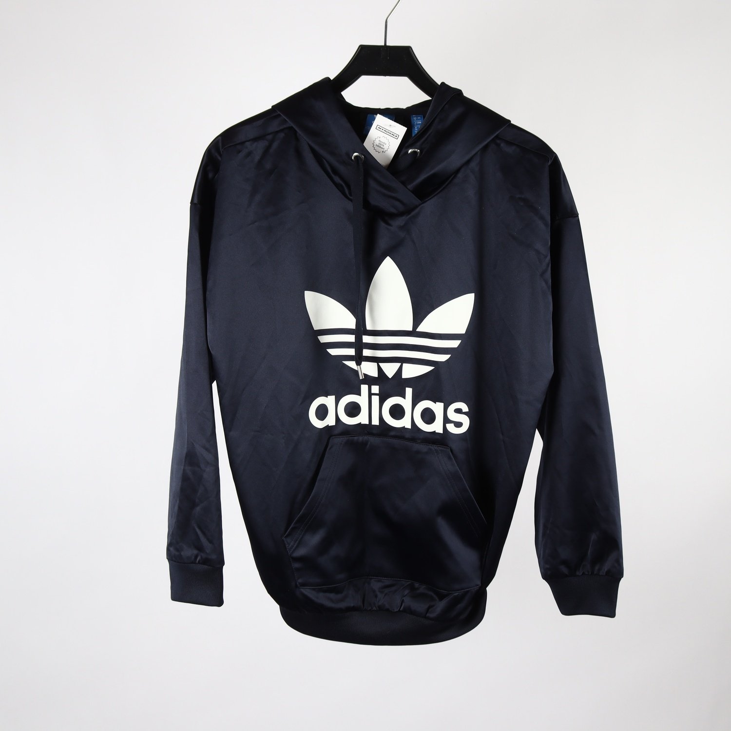 Sporthoodie, Adidas, blå, stl. 34 (oversize)