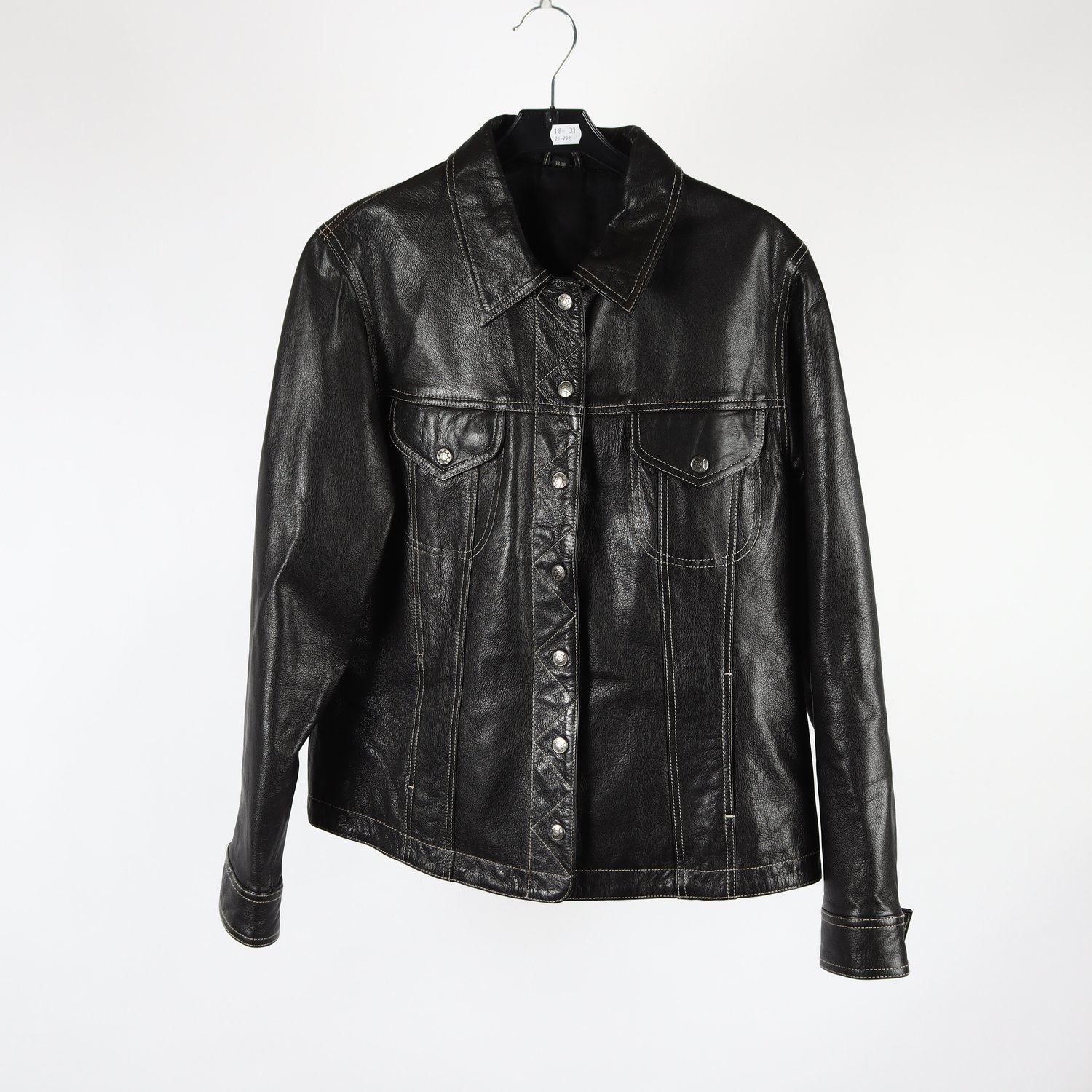 Skinnjacka, vintage, 100% läder, stl. 38/40
