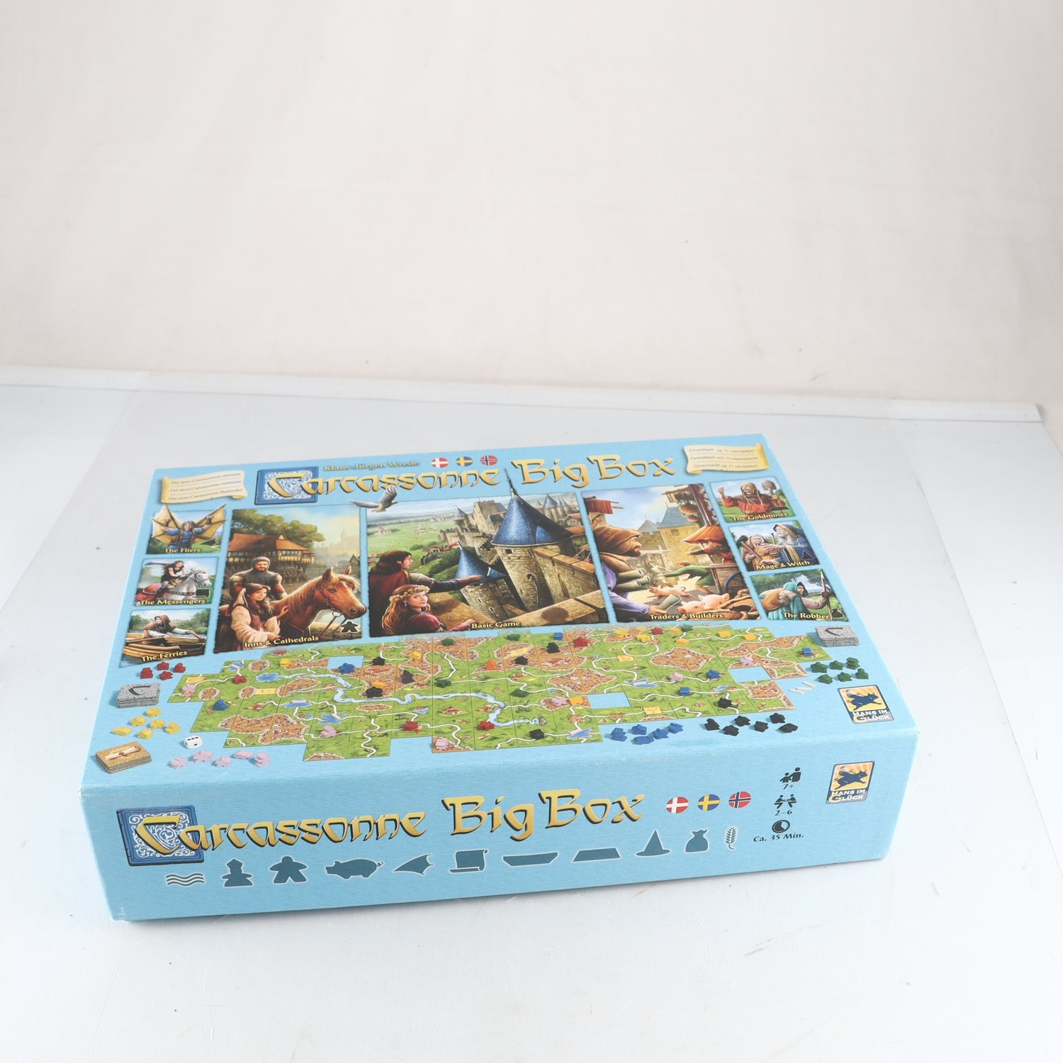 Spel, Carcassonne, big box. Samfraktas ej.