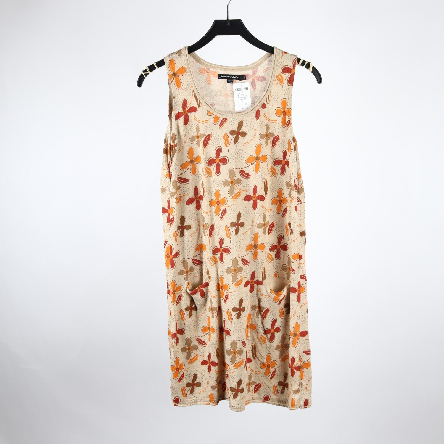 Klänning, Gudrun Sjödèn, beige, blommig, stl. S