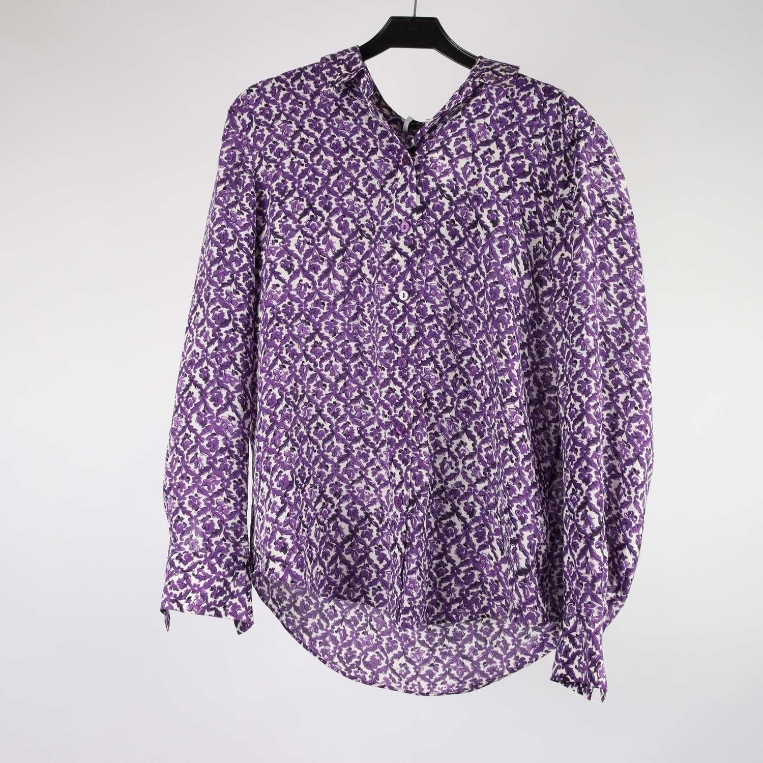 Blus, & Other Stories, lila, vit, mönstrad, stl. 36