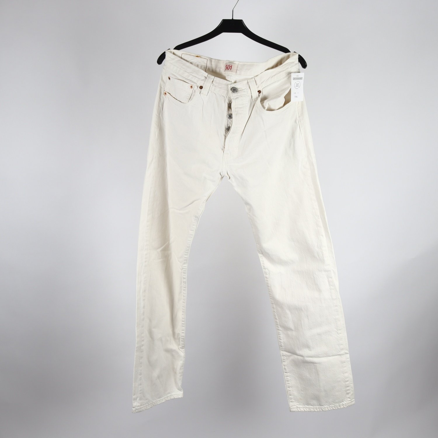 Jeans, Levis 501, vit, stl. W33 L34
