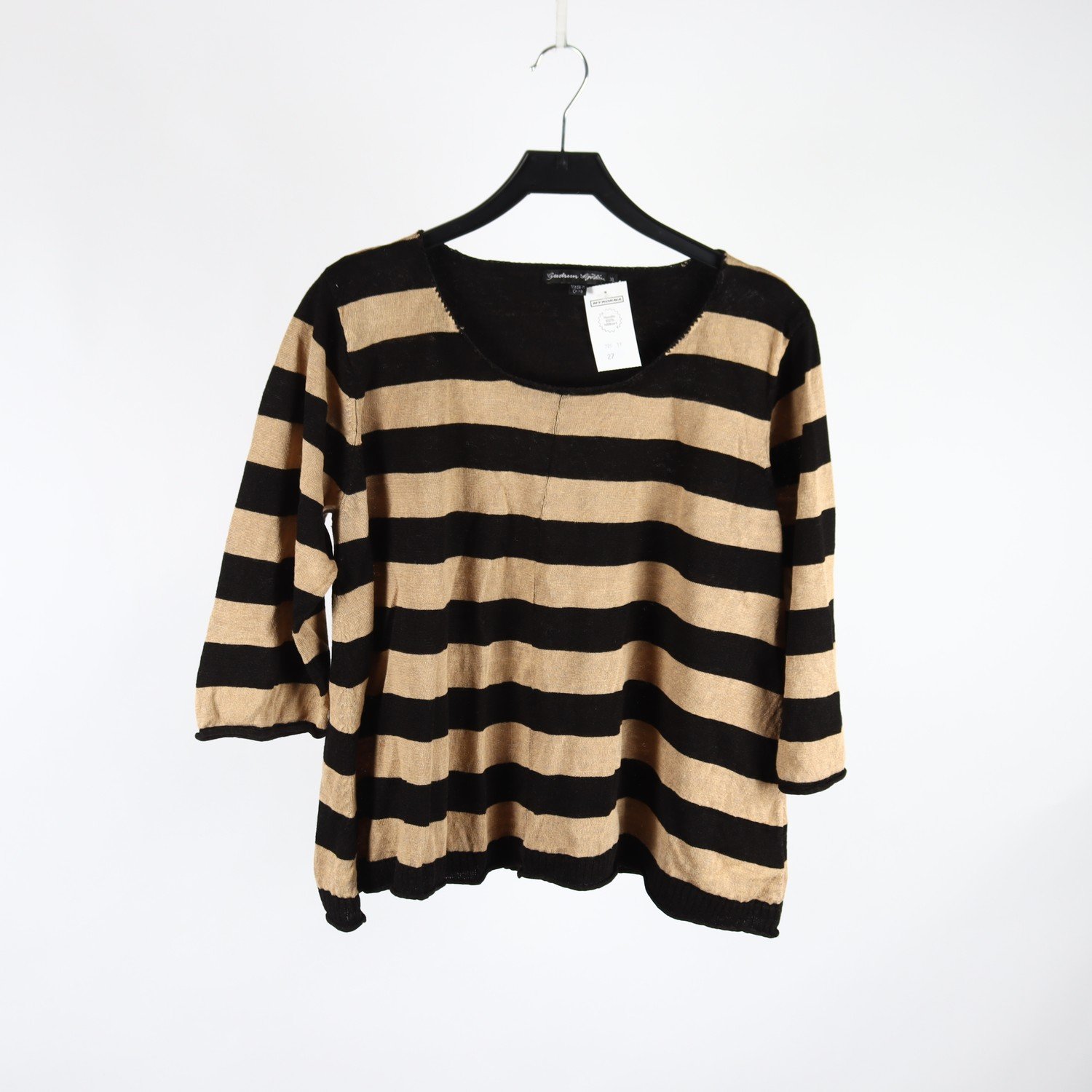 Tröja, Gudrun Sjödèn, svart, beige, randig, stl. XL