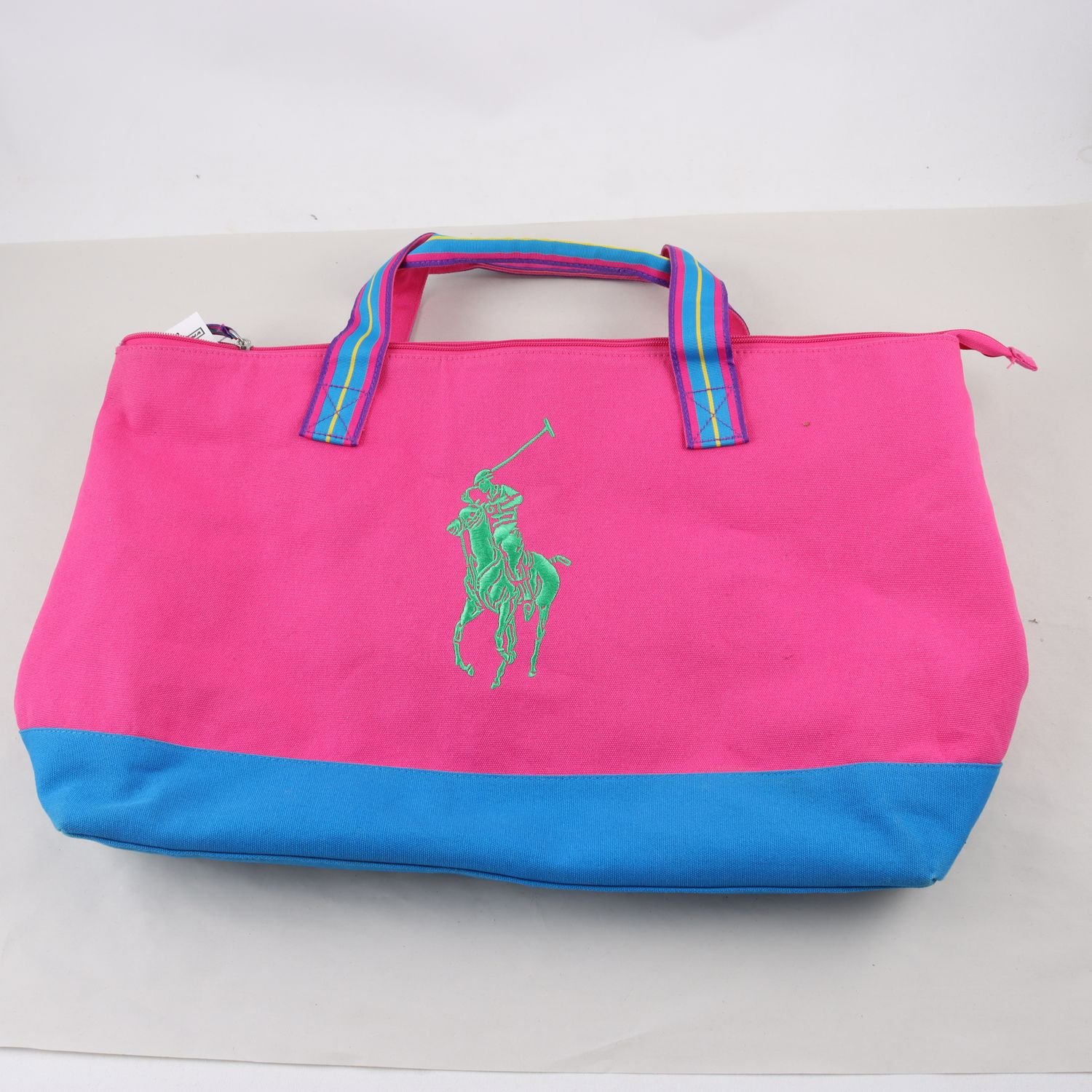 Strandväska, Ralph Lauren, blå, rosa