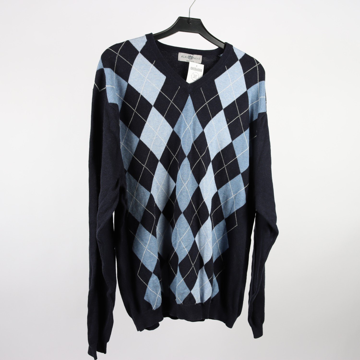 Tröja, Alan Paine, blå, bomull, cashmere, stl. 58
