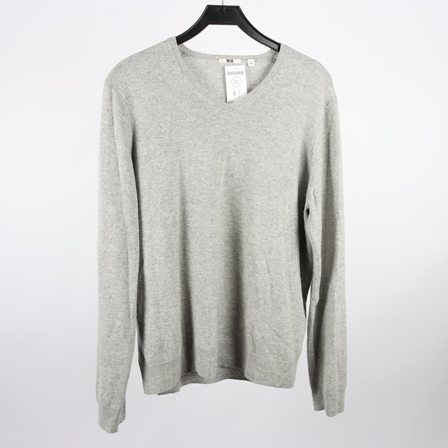 Tröja, Uniqlo, grå, cashmere, stl. L