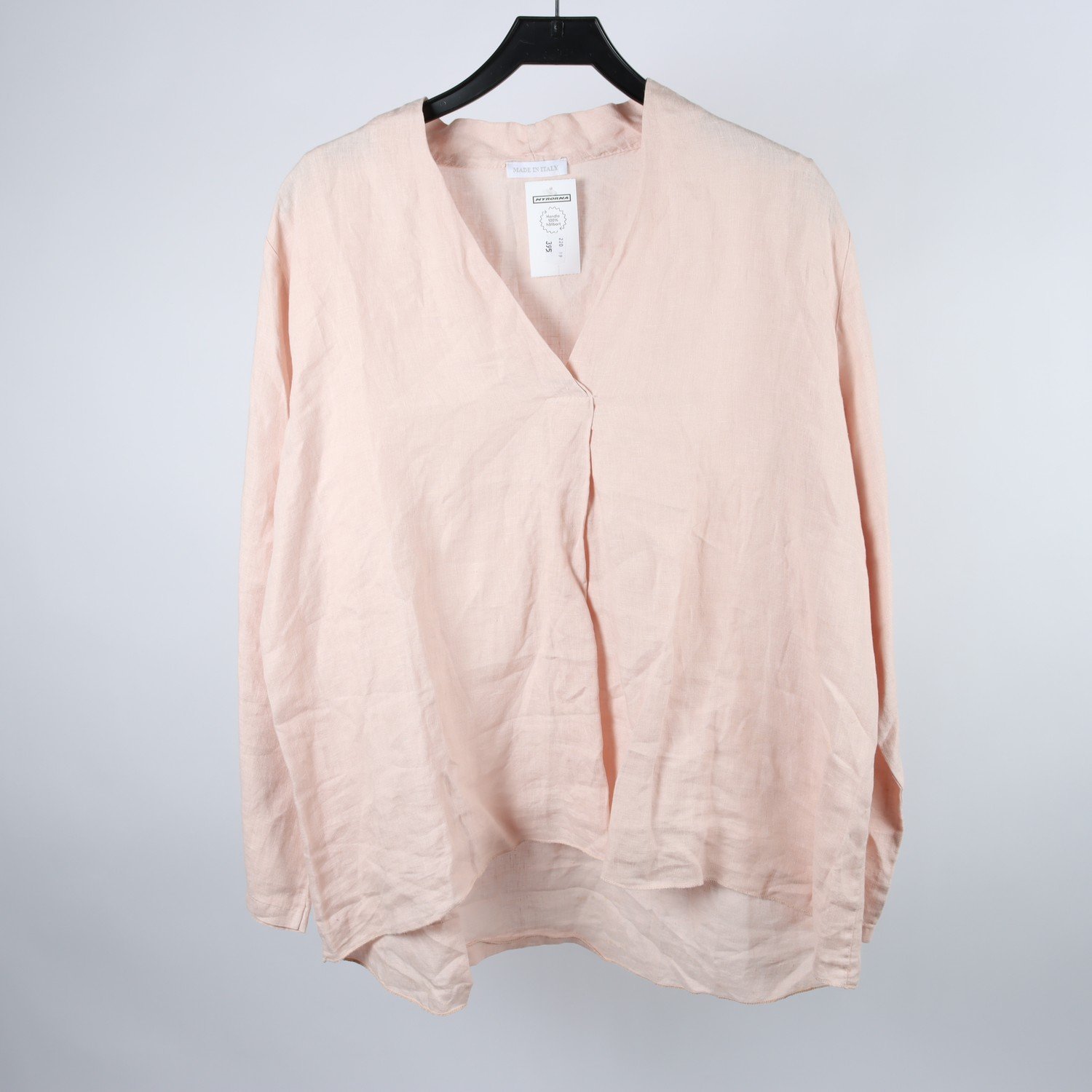 Blus, Made in Italy, aprikos, lin, stl. ca. L